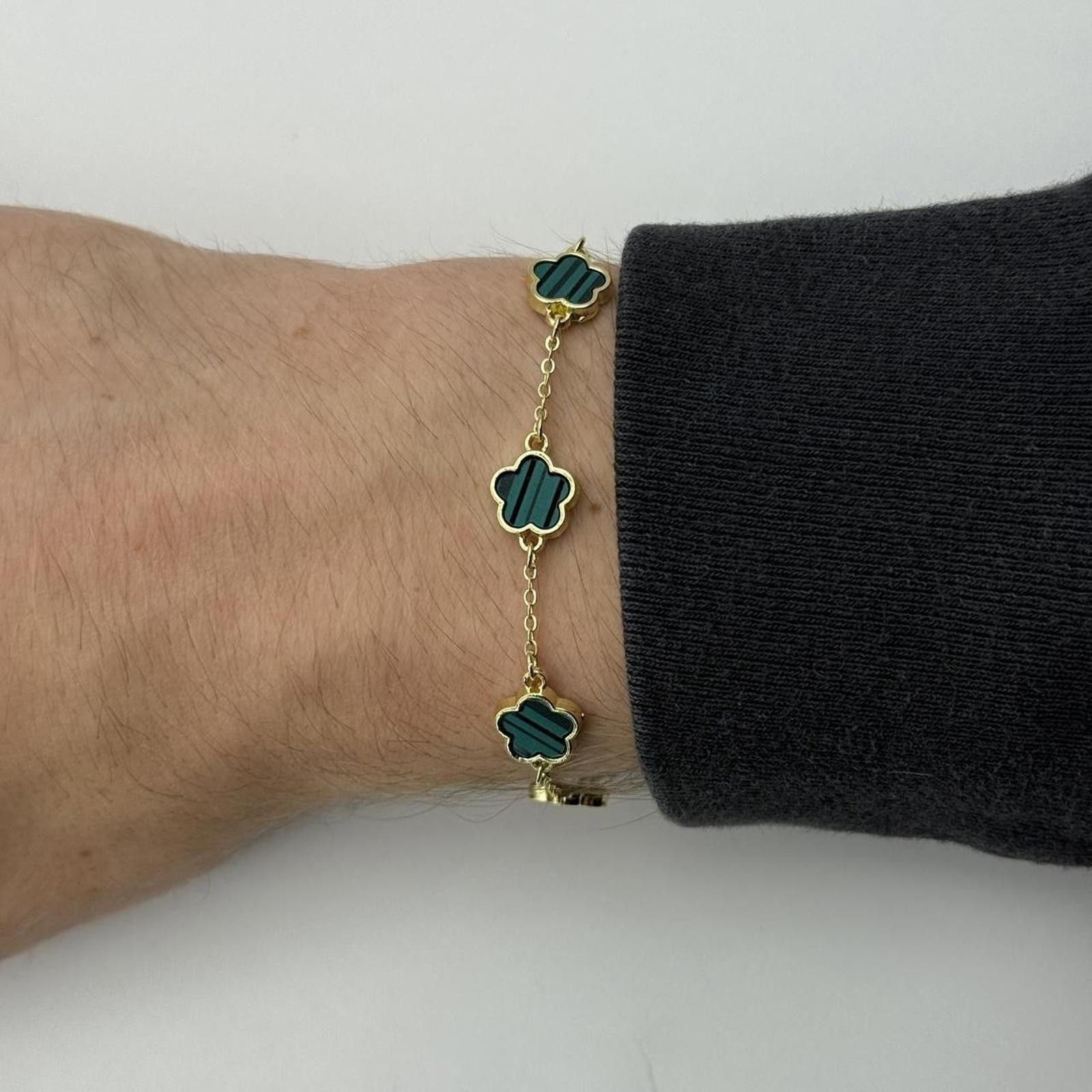 Other vintage style flower gold and green bracelet Size ONE SIZE - 2 Thumbnail