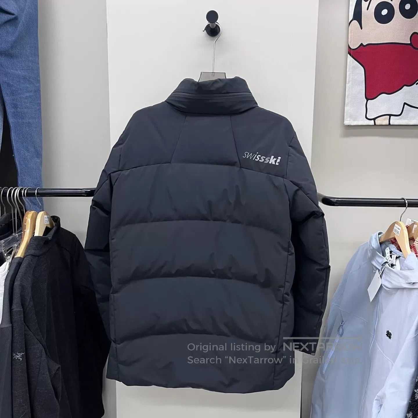 Descente Black Puffer Jacket with Logos . Size US L / EU 52-54 / 3 - 2 Thumbnail