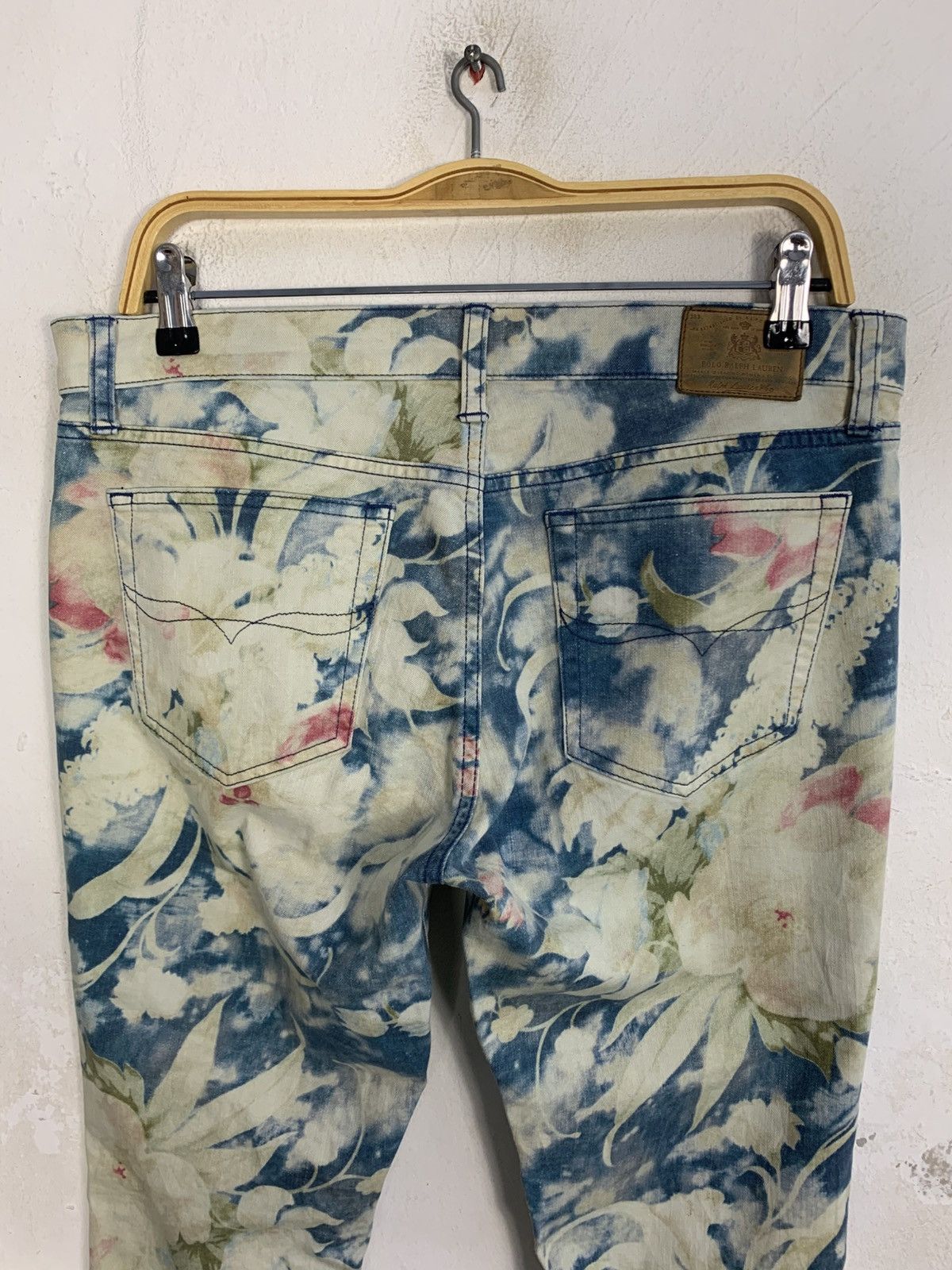 Polo Ralph Lauren 90s Polo Ralph Lauren Tompkins Skinny Floral Indigo Denim Size 32" / US 10 / IT 46 - 4 Thumbnail