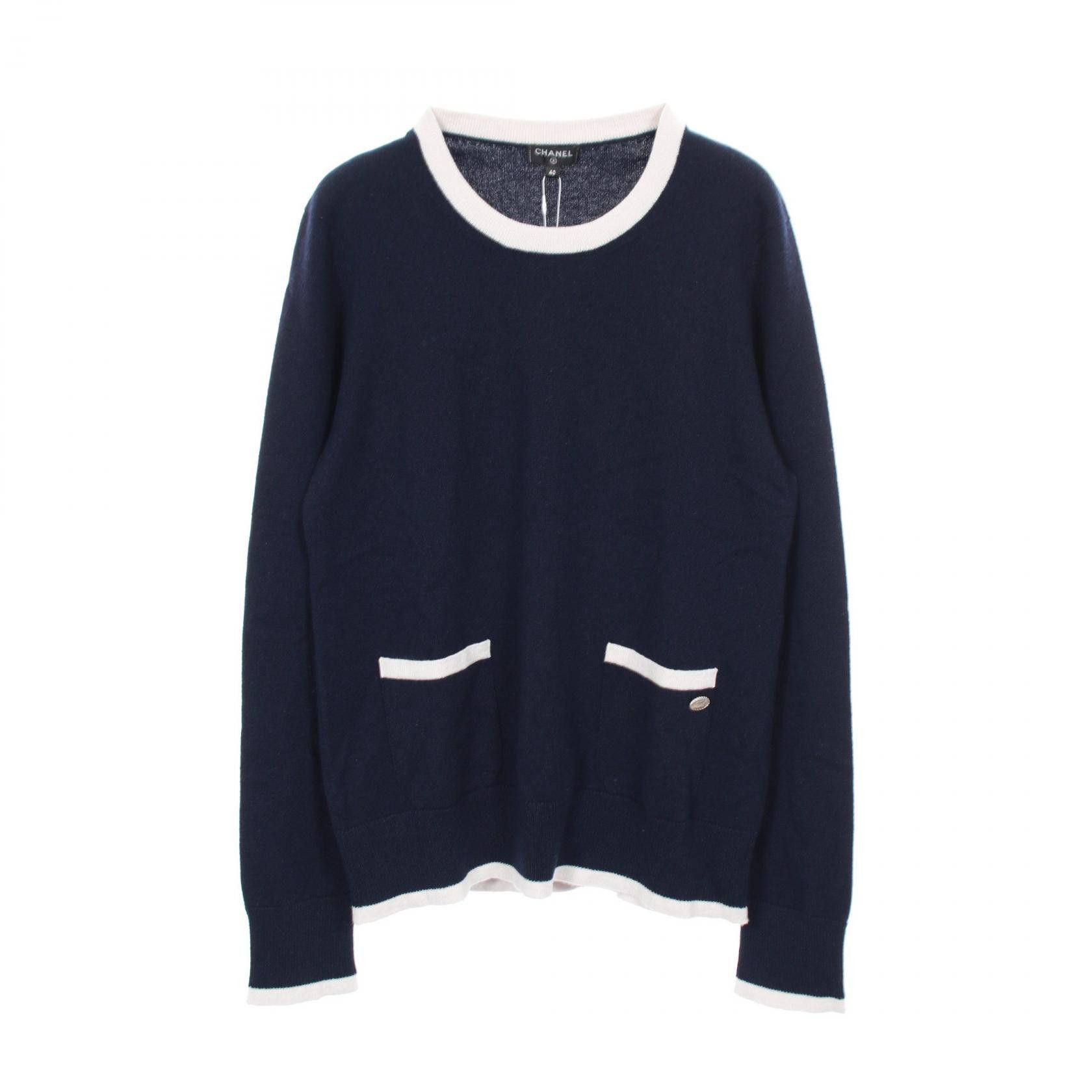 Chanel Chanel Chanel Coco Mark Button Cashmere Top Textile Tops DUTY FREE for USA Size ONE SIZE - 1 Thumbnail