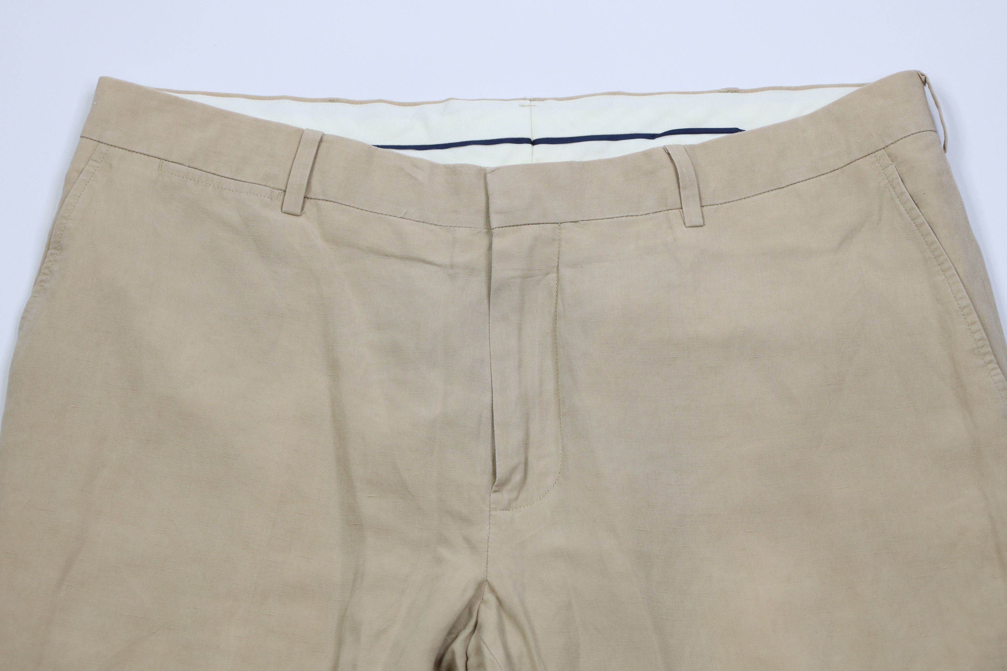 Ralph Lauren Vintage 90s Ralph Lauren Linen Wide Leg Chino Pants Beige Size US 36 / EU 52 - 2 Thumbnail