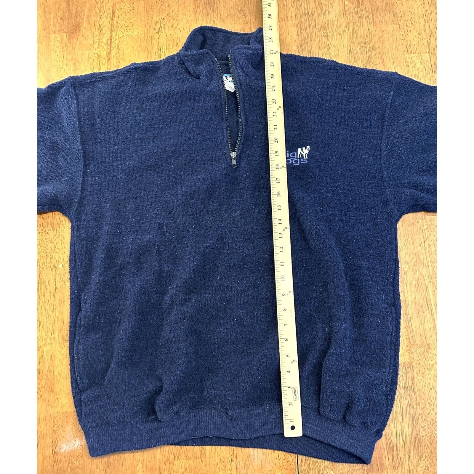 Big Dogs Big Dogs Vintage Fleece Pullover Sweatshirt Adult Large Navy Blue 1/4 Zip Dog Mens Size US L / EU 52-54 / 3 - 6 Thumbnail