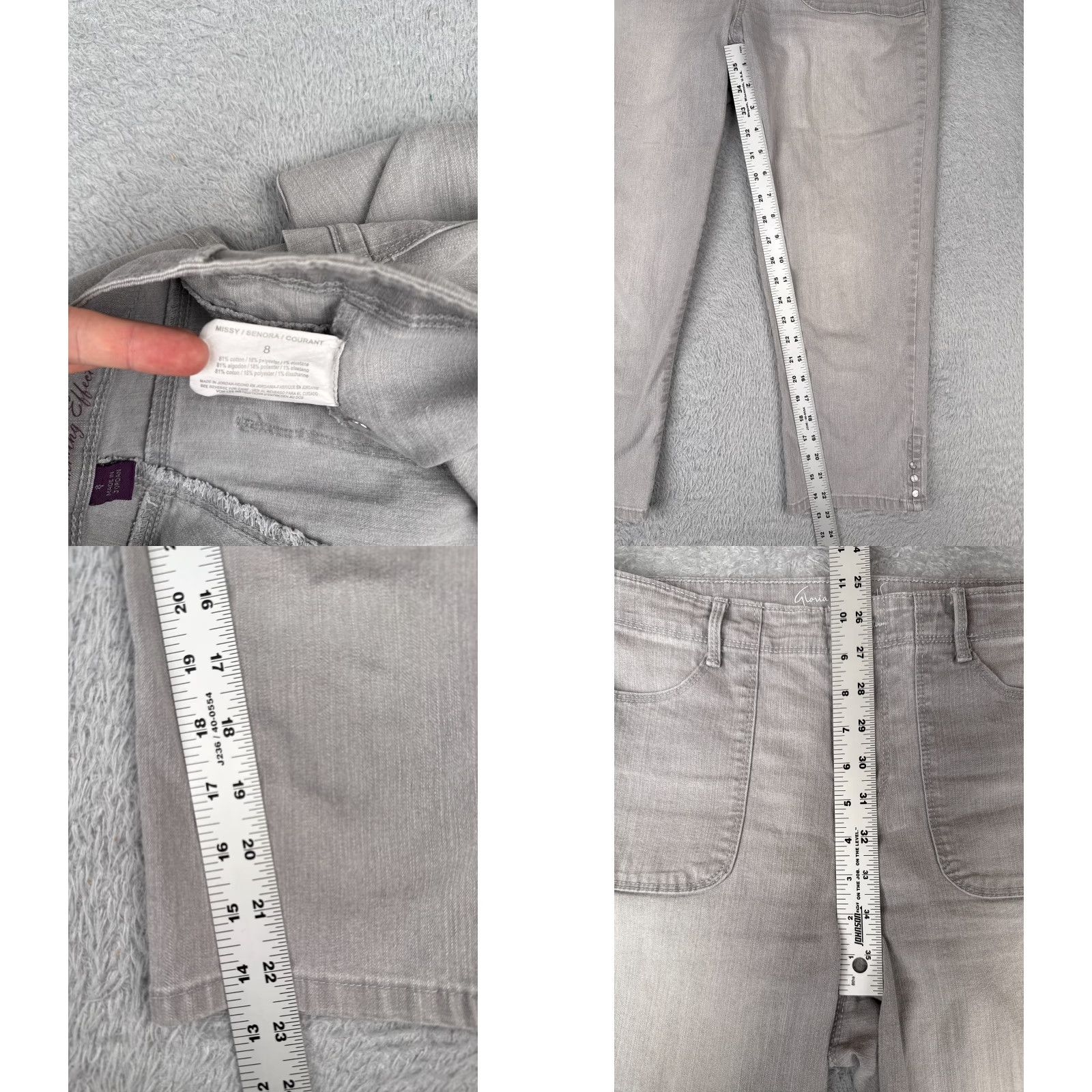 Gloria Vanderbilt Gloria Vanderbilt Jeans Women 8 Gray Denim Capri Cotton Blend Studded Ankle 30x23 Vintage: No Size 30" / US 8 / IT 44 - 8 Thumbnail