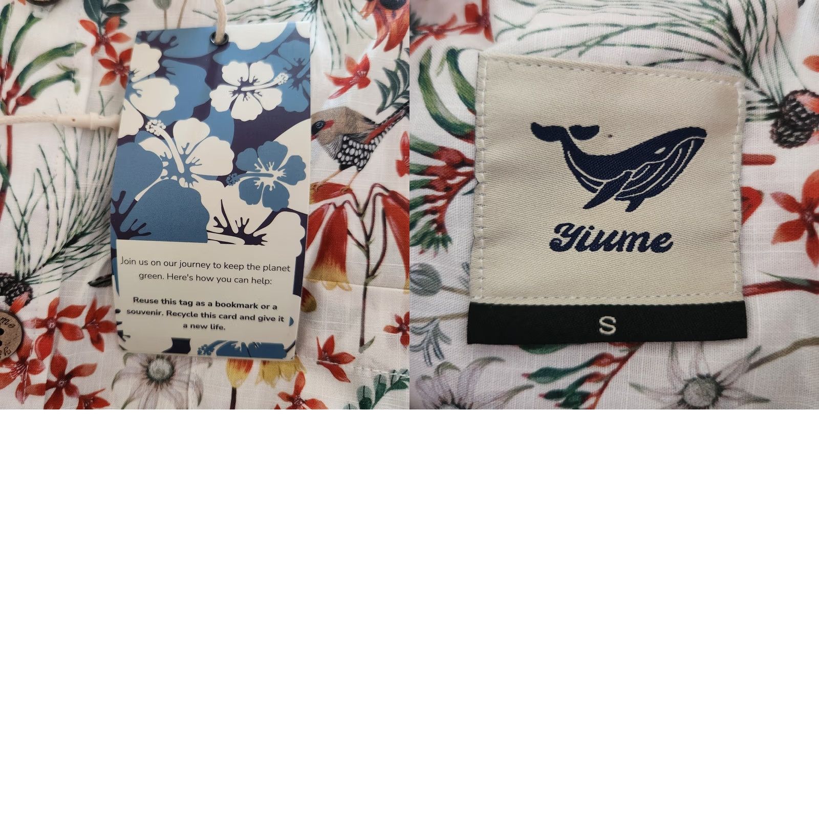 Vintage Yiume Hawaiian Shirt Mens Small Floral Bird AOP Cotton New Size US S / EU 44-46 / 1 - 10 Thumbnail