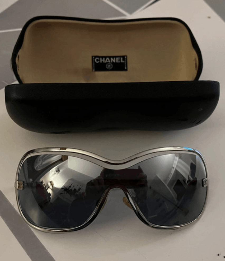 Chanel Sunglasses 4031 Rhinestone Logo Rimless 4017 Vintage