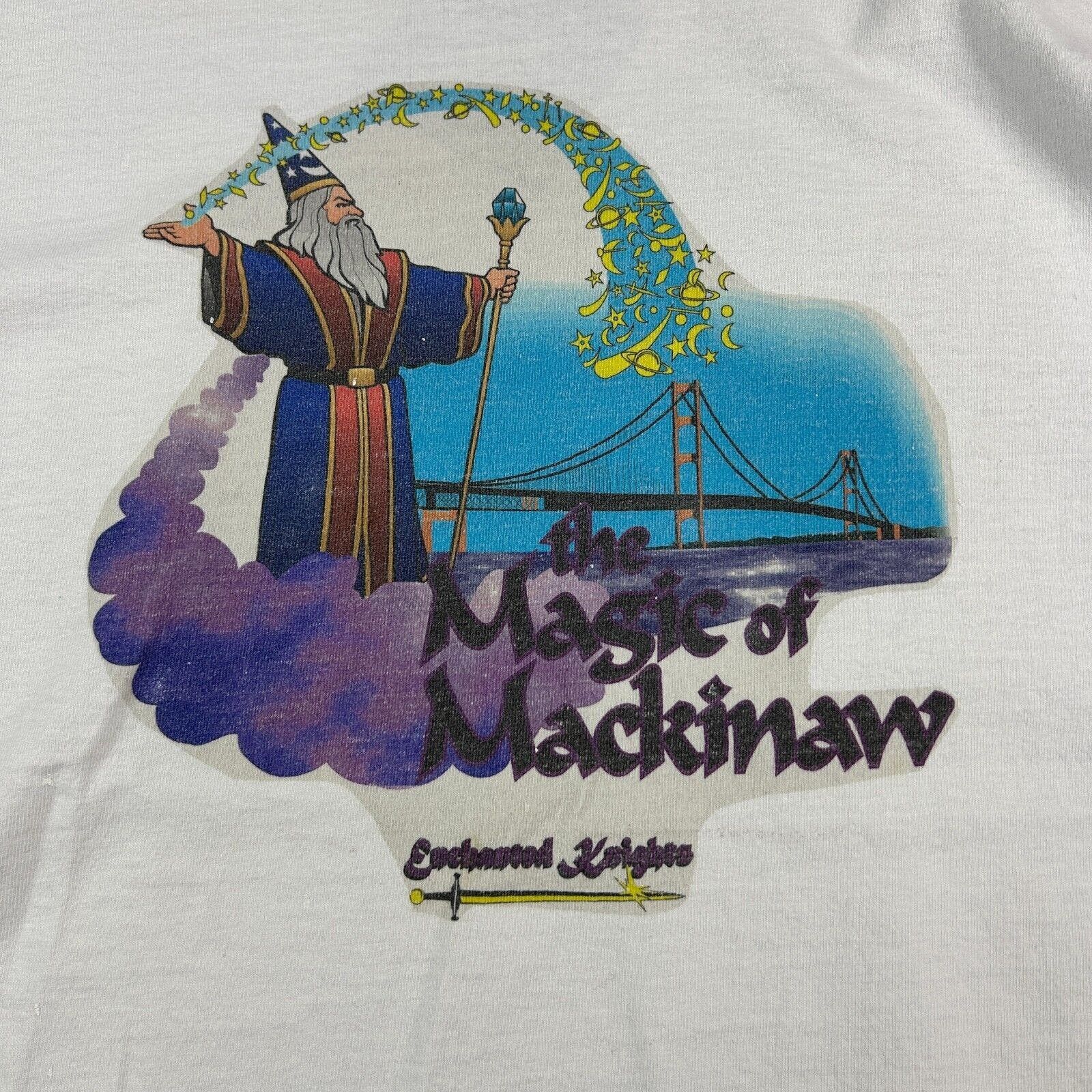 Fruit Of The Loom VINTAGE | Enchanted Knights Magic Of Mackinaw T-Shirt sz XL Size US XL / EU 56 / 4 - 3 Thumbnail