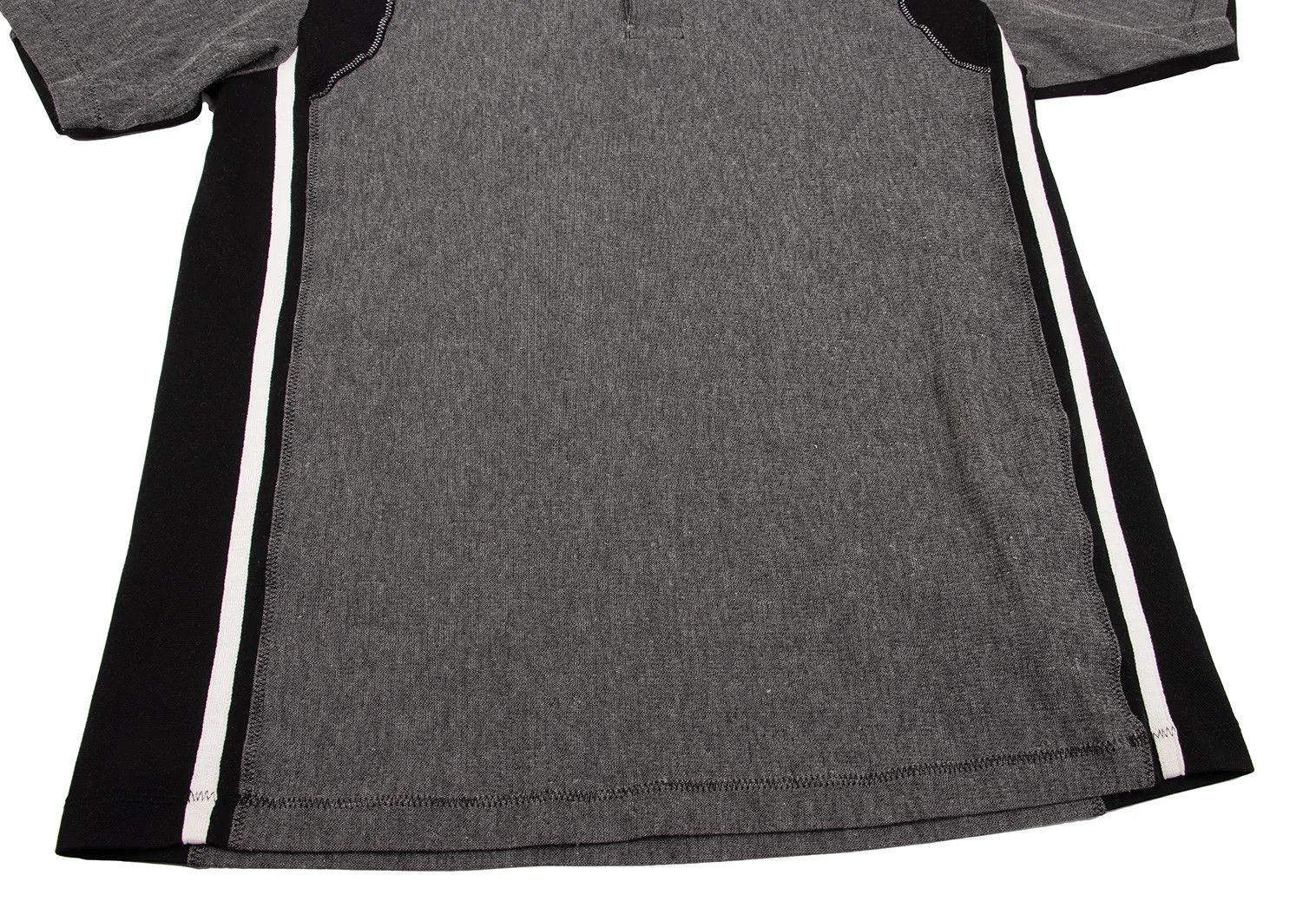 Junya Watanabe Dyed Tape Detail Polo Shirt in Gray and Black, Size M Size US M / EU 48-50 / 2 - 9 Thumbnail