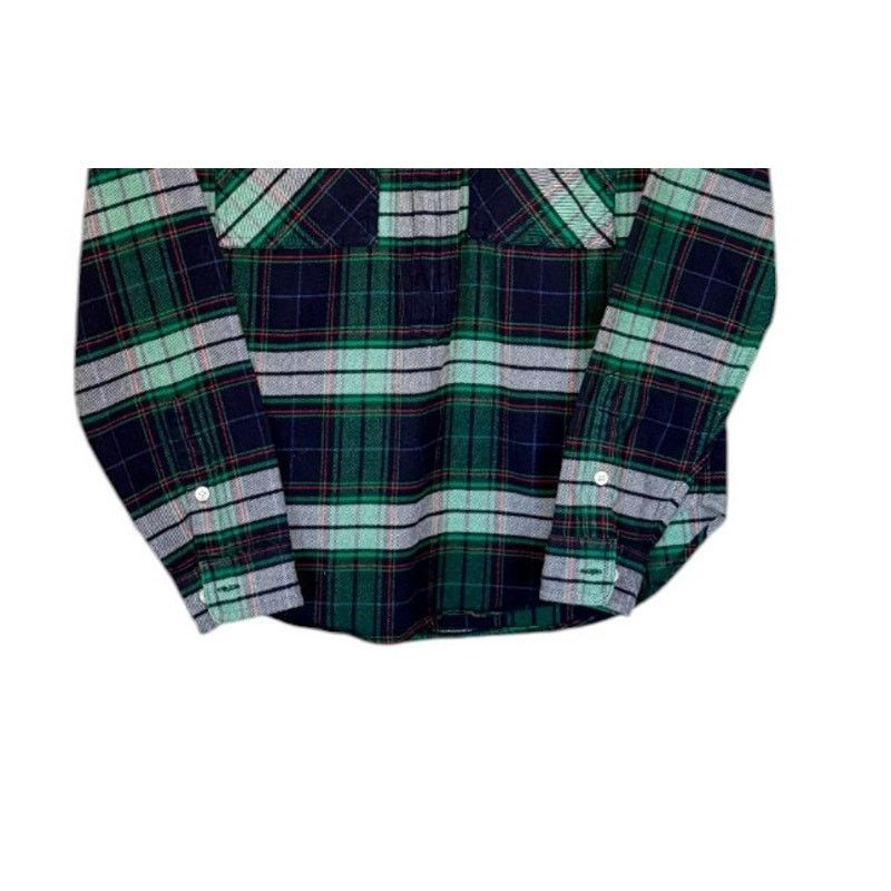 J.Crew J.Crew Top Women XX Small Green Blue Buffalo Plaid Cotton Size XXS / US 00 / IT 34 - 3 Thumbnail