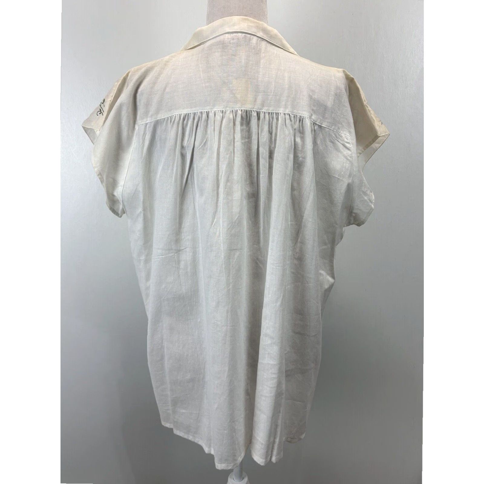 Vintage VINTAGE Cali Div Of Carry Back Floral Embroidered Peasant Blouse Womens Plus 44 White Size M / US 6-8 / IT 42-44 - 3 Thumbnail