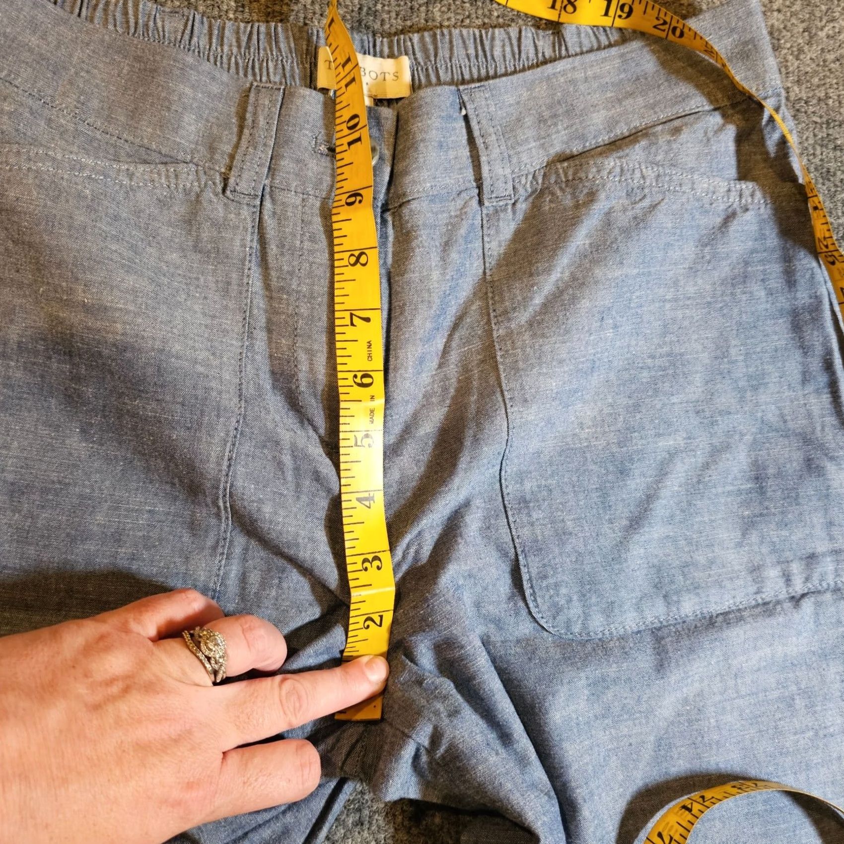 Talbots Talbots Pants Womens 6 Blue Straight Leg Cropped Flat Front Classic Casual Basic Pants Size 28" / US 6 / IT 42 - 6 Thumbnail