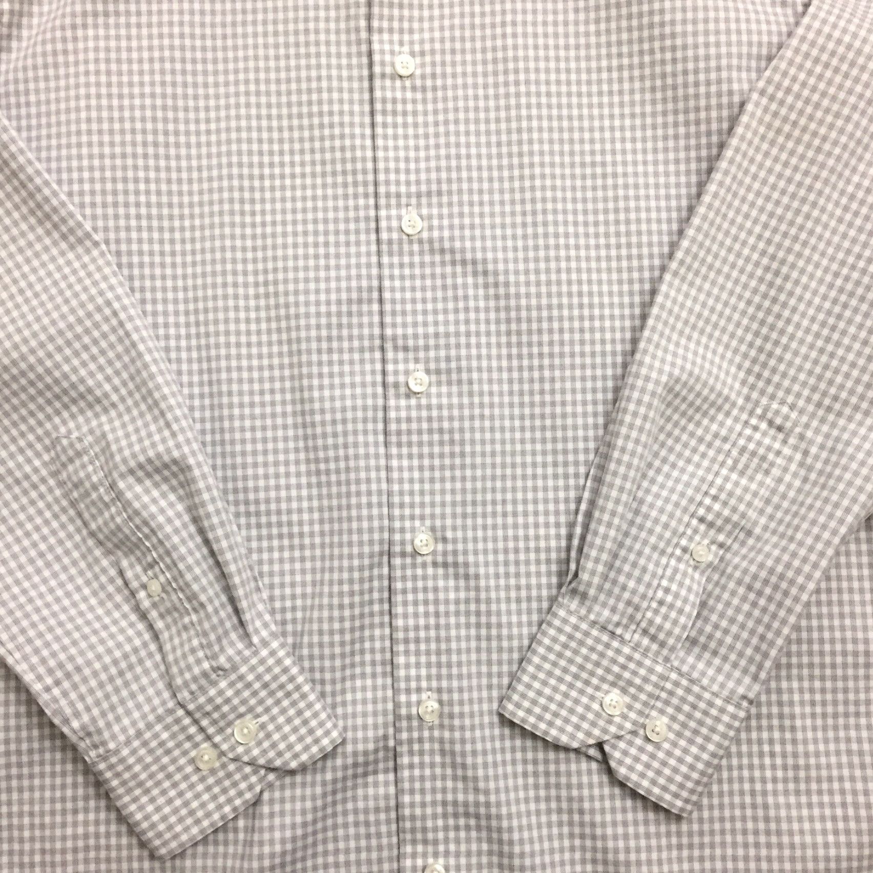 Vintage Damon Button-Up Shirt Mens 16.5-34/35 Long Sleeve Plaid Stretch Tailored Fit Gray Cotton Blend Size US XL / EU 56 / 4 - 4 Thumbnail