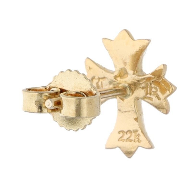 Chrome Hearts Chrome Hearts 22K Cross Stud Gold Earring Size ONE SIZE - 2 Thumbnail