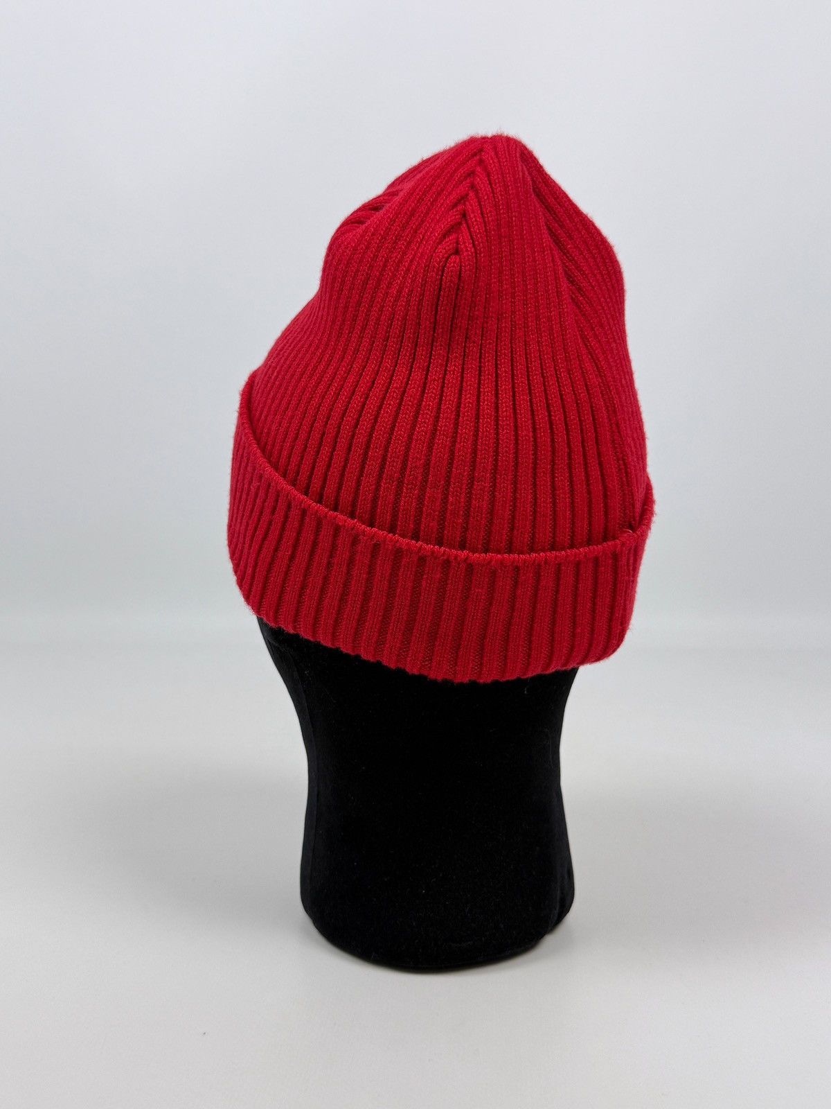 Vintage 1970s Vintage Ergolan Red Rib Knit Fisherman Cuff Beanie Hat Size ONE SIZE - 3 Thumbnail