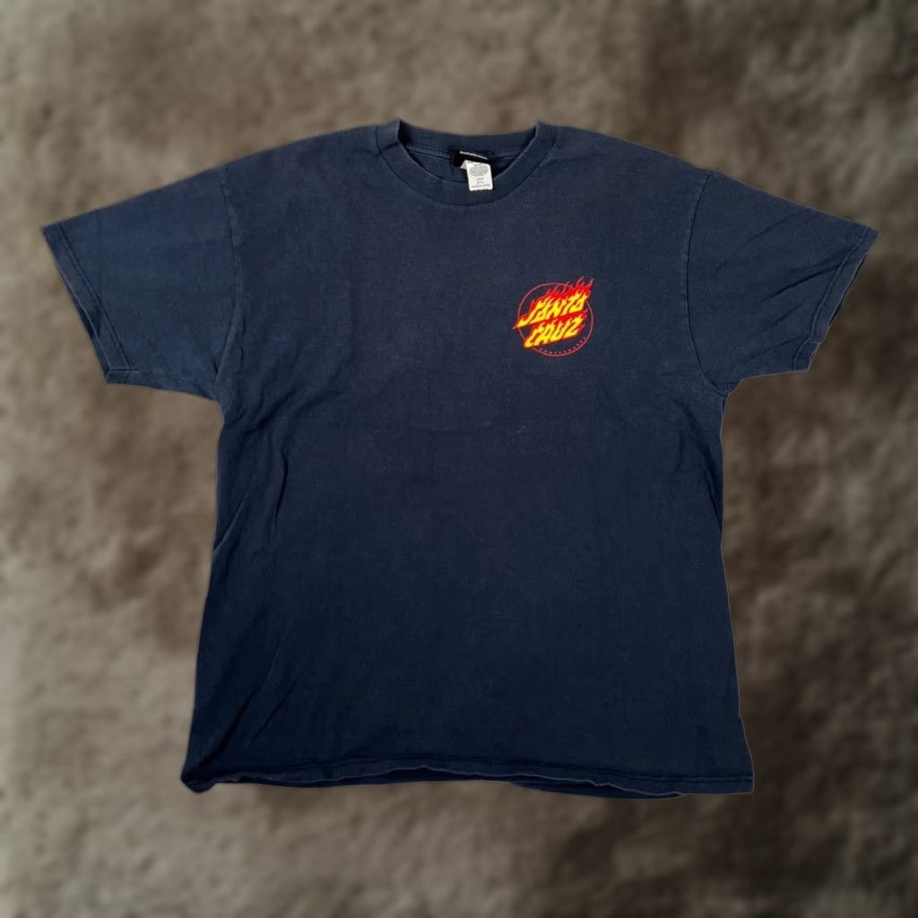 Vintage VINTAGE Santa Cruz T-Shirt Blue L Men Short Sleeve Crew Neck Logo 90s 00s Beach Skateboard OG faded Size US L / EU 52-54 / 3 - 1 Thumbnail