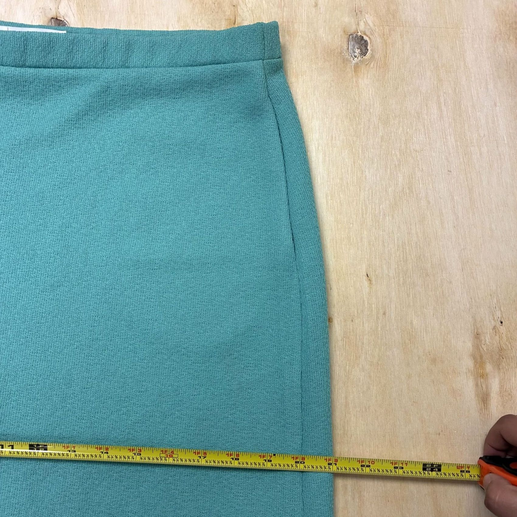 Vintage VINTAGE Devon Skirt Womens 14 Green Knit A-Line Knee Length Office Union Made Size 36" / US 14 / IT 50 - 7 Thumbnail