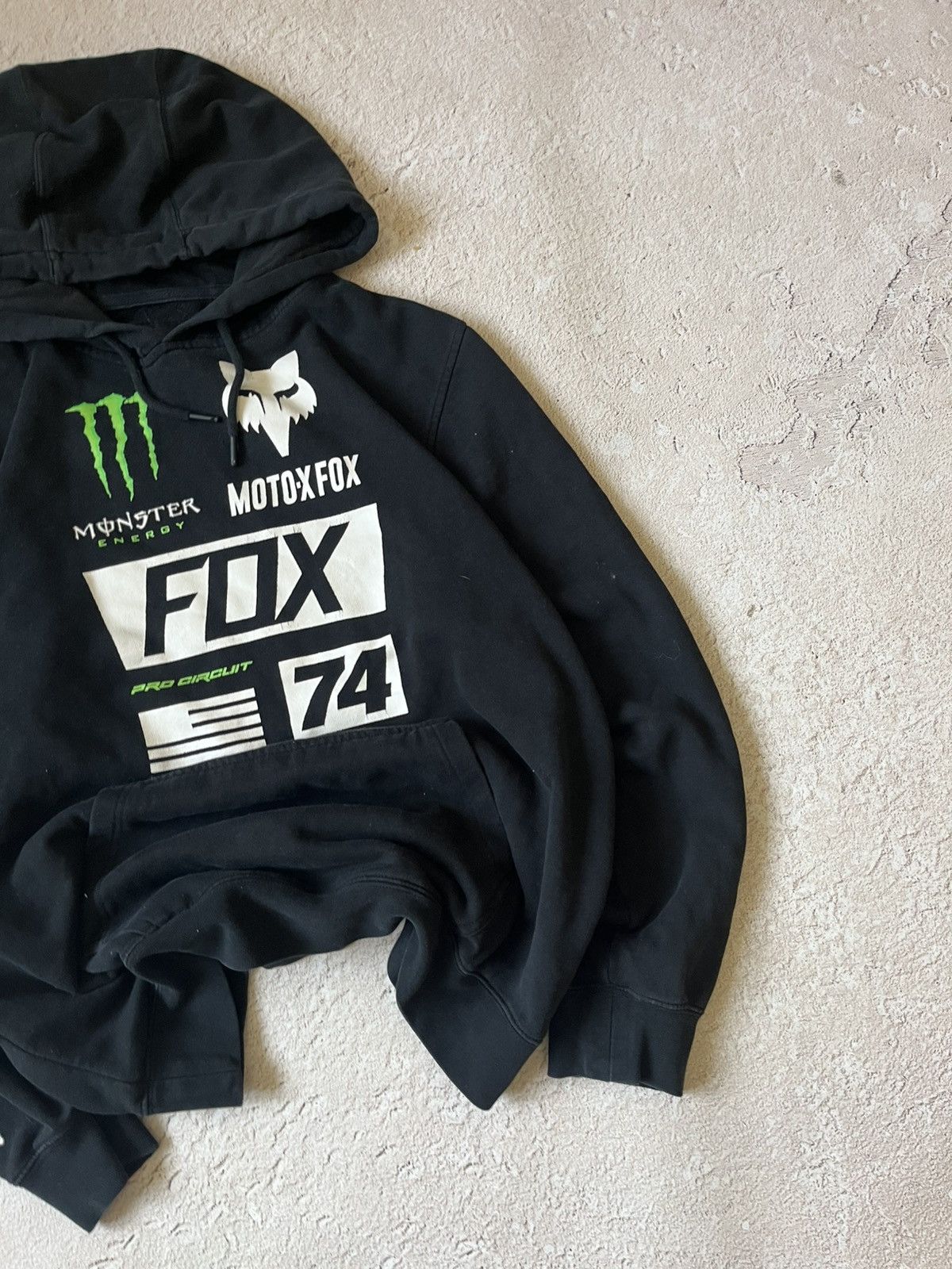Fox Racing 🏎️ VINTAGE FOX RACING x MONSTER ENERGY HOODIE – MOTO-CORE Y2K Size US L / EU 52-54 / 3 - 3 Thumbnail