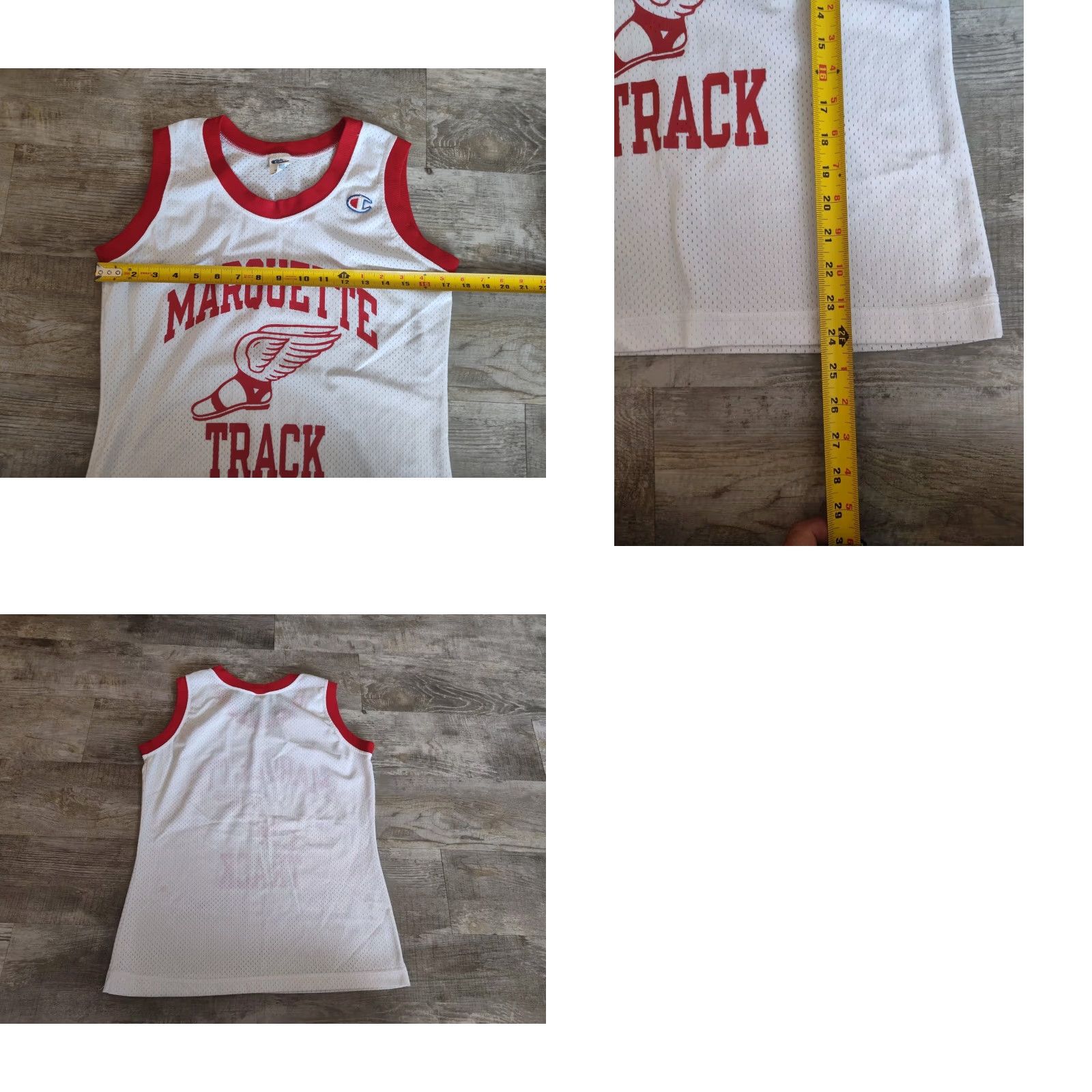 Champion VINTAGE Champion 80s Track Jersey Womens Size 12 Red & White Athletic Tank Made in USA Marquette Size XL / US 12-14 / IT 48-50 - 8 Thumbnail