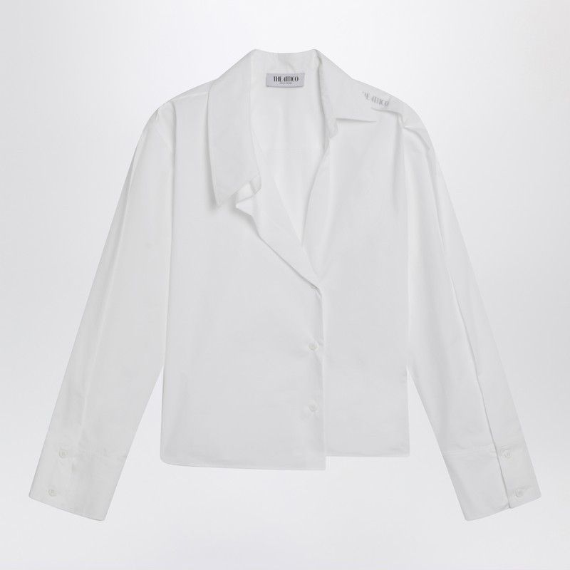The Attico The Attico White Asymmetric Cotton Shirt Size M / US 6-8 / IT 42-44 - 1 Thumbnail