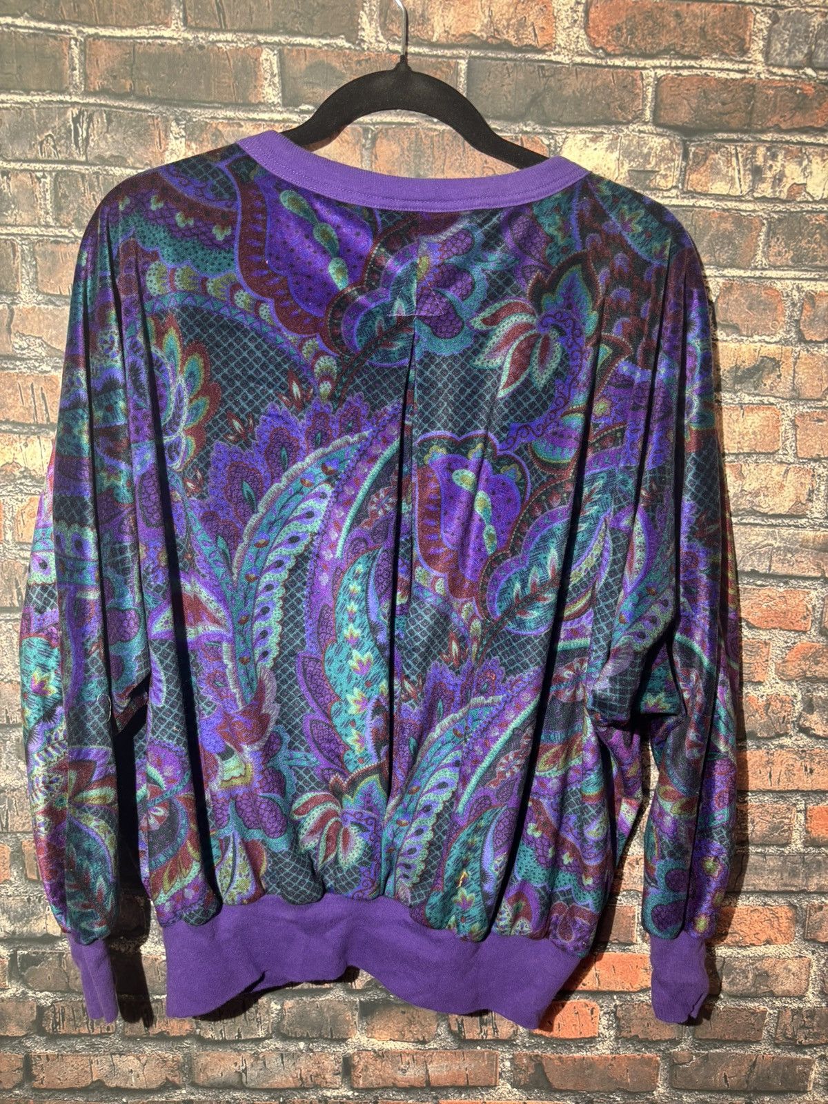 Oscar De La Renta Vintage Oscar de la Renta Active Paisley Sweatshirt L Size L / US 10 / IT 46 - 4 Thumbnail