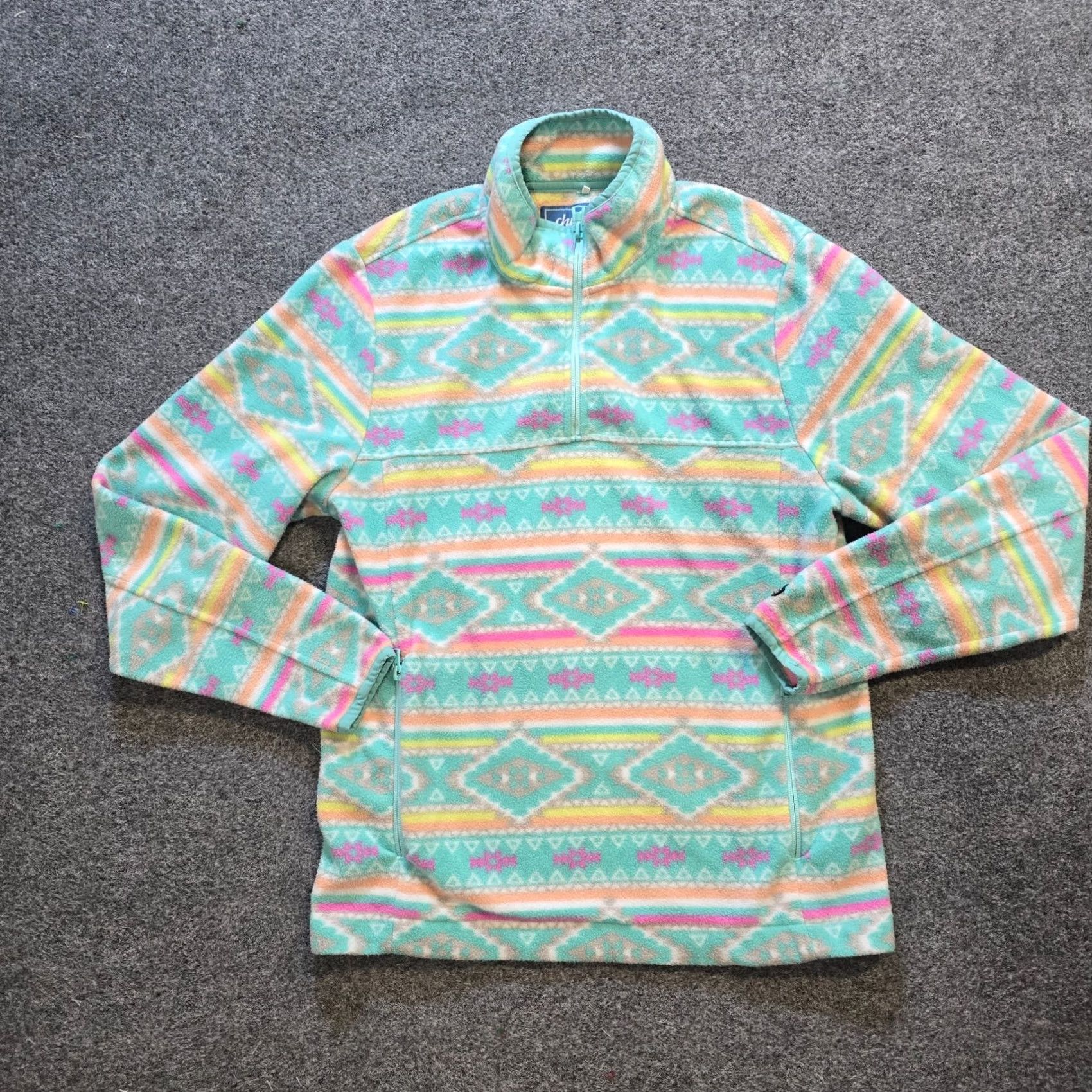 Chubbies Chubbies Sweater Women Size S Green Aztec Fleece 1/4 Zip Casual Pullover Size S / US 4 / IT 40 - 2 Thumbnail