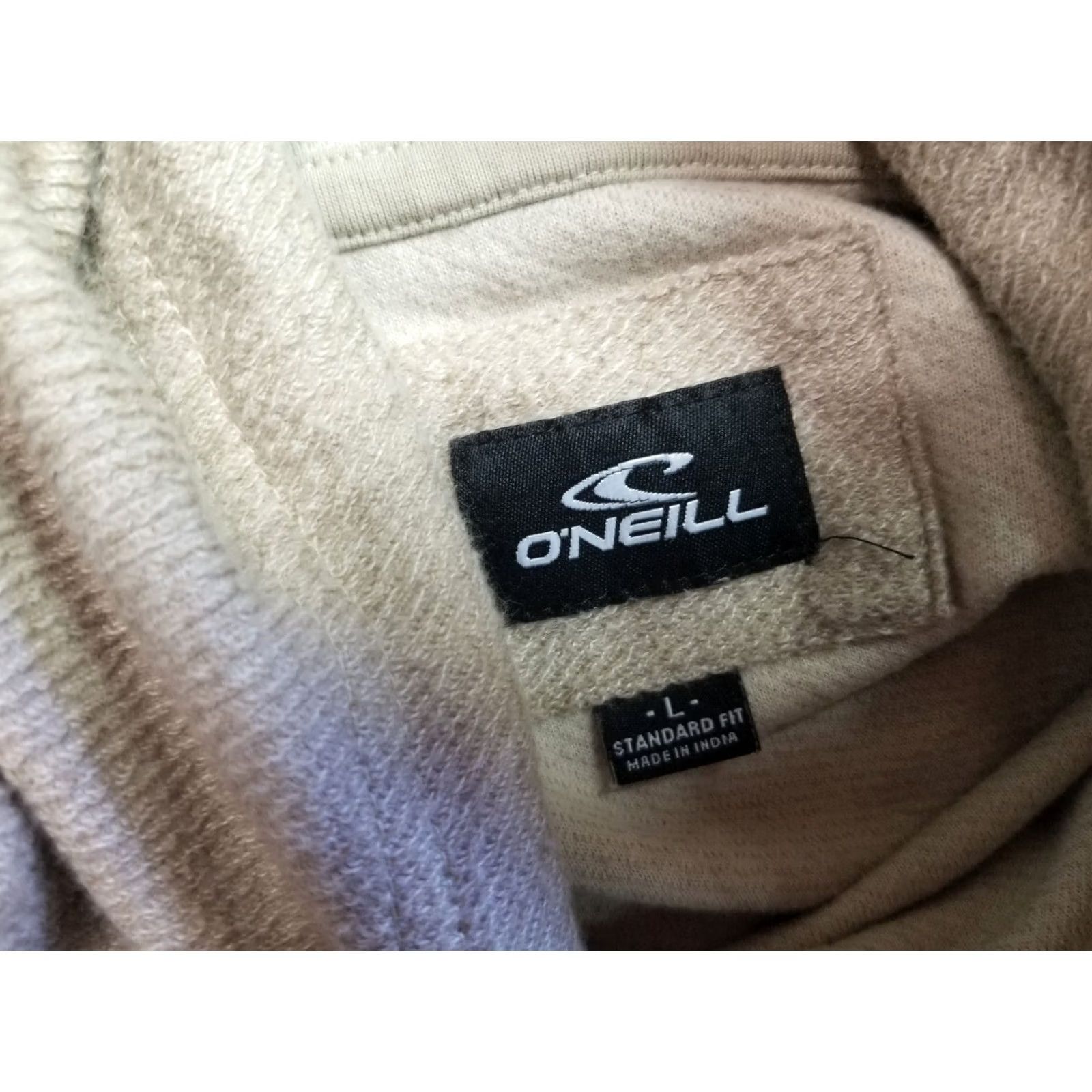 O'Neill O'Neill Hoodie Shirt Beige Long Sleeve Large Mens Drawstring Pockets Graphic Print Lightweight Regular Velvet? Size US L / EU 52-54 / 3 - 6 Thumbnail