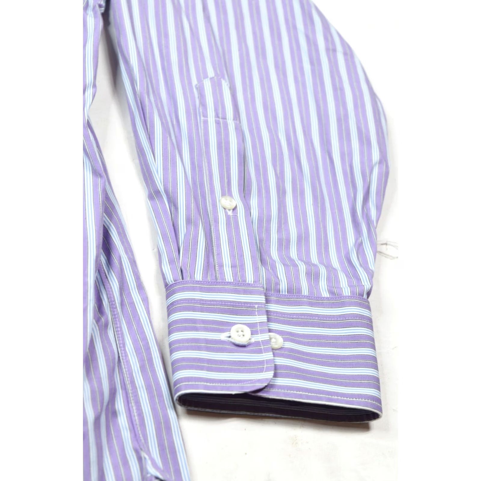 Paul Stuart Paul Stuart Shirt Mens 17.5 Purple Blue Striped Cotton Long Sleeve Button-Up Shirt Size US XXL / EU 58 / 5 - 5 Thumbnail