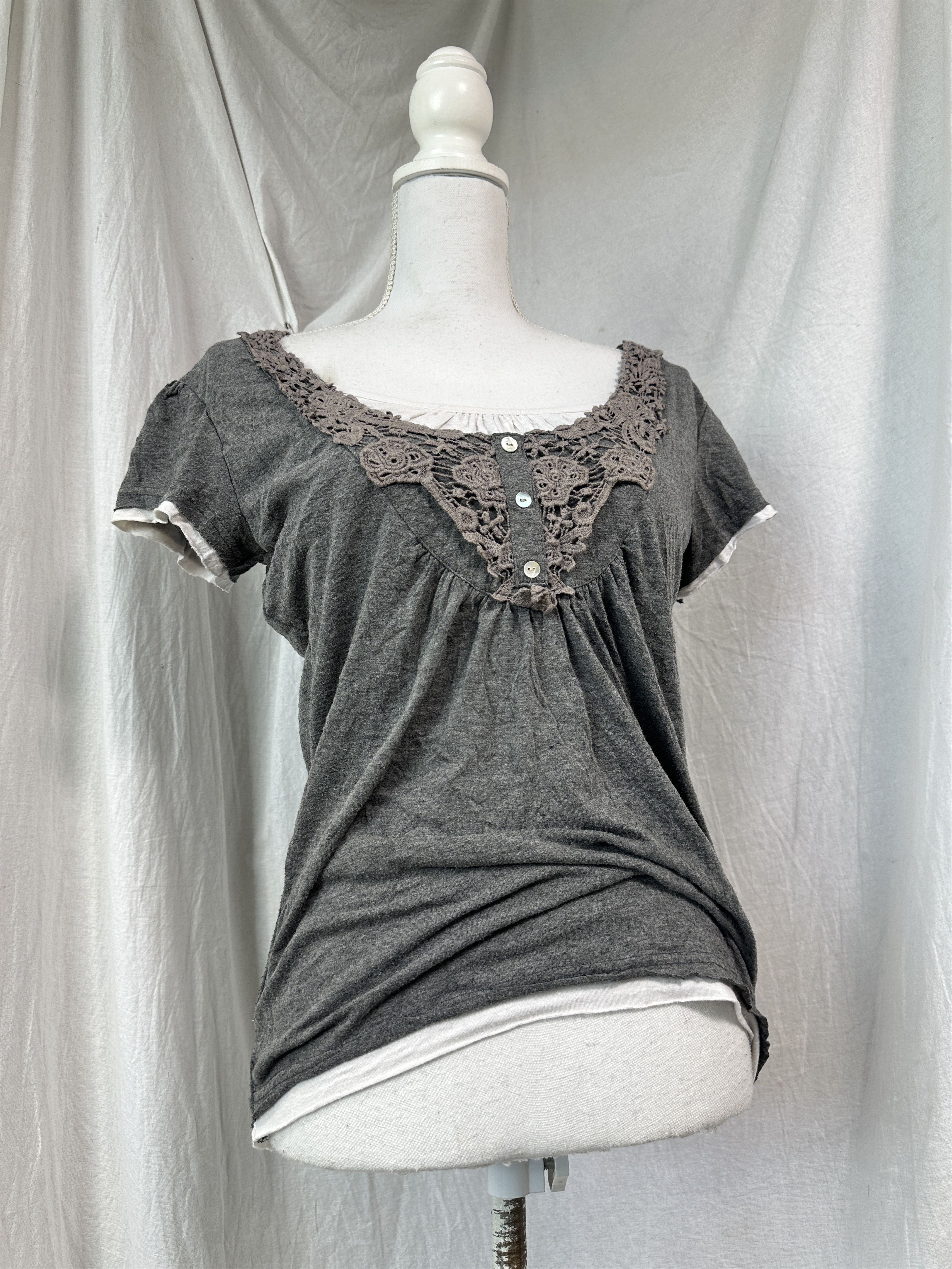 Vintage Vintage Coquette Grunge Lace Top Y2K Size S / US 4 / IT 40 - 1 Thumbnail