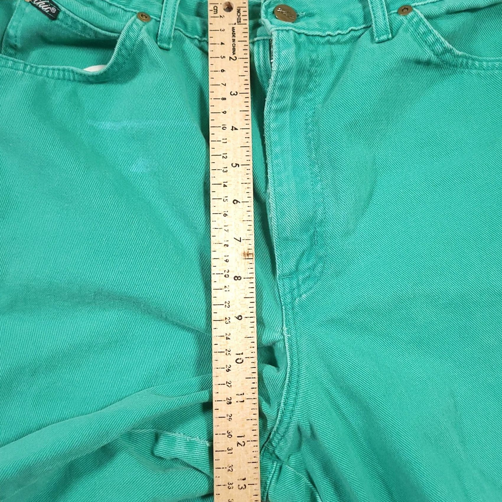 Vintage VINTAGE CHIC Green Denim Mom Shorts Womens 18 High-Waist USA Grunge Size 40" / US 18 - 6 Thumbnail