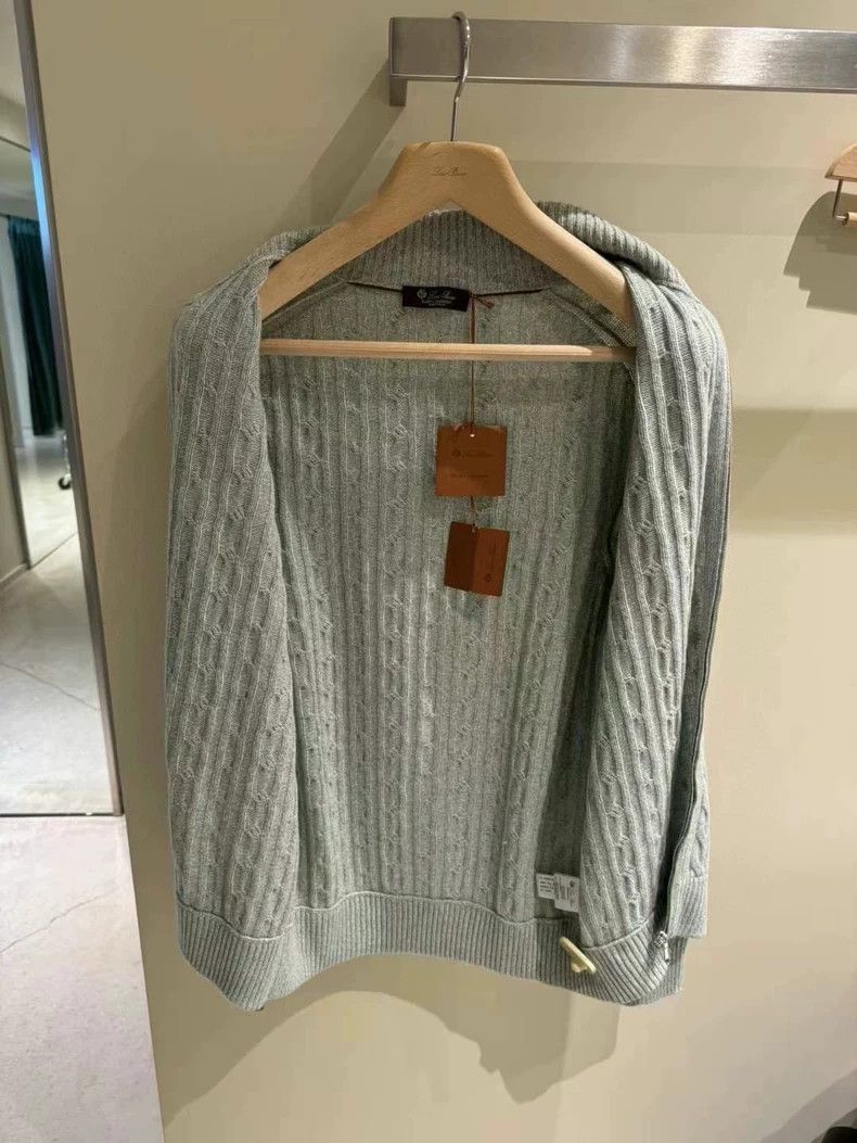 Loro Piana LORO PIANA Autumn and winter men's collar knit cardigan Size US XXL / EU 58 / 5 - 5 Thumbnail