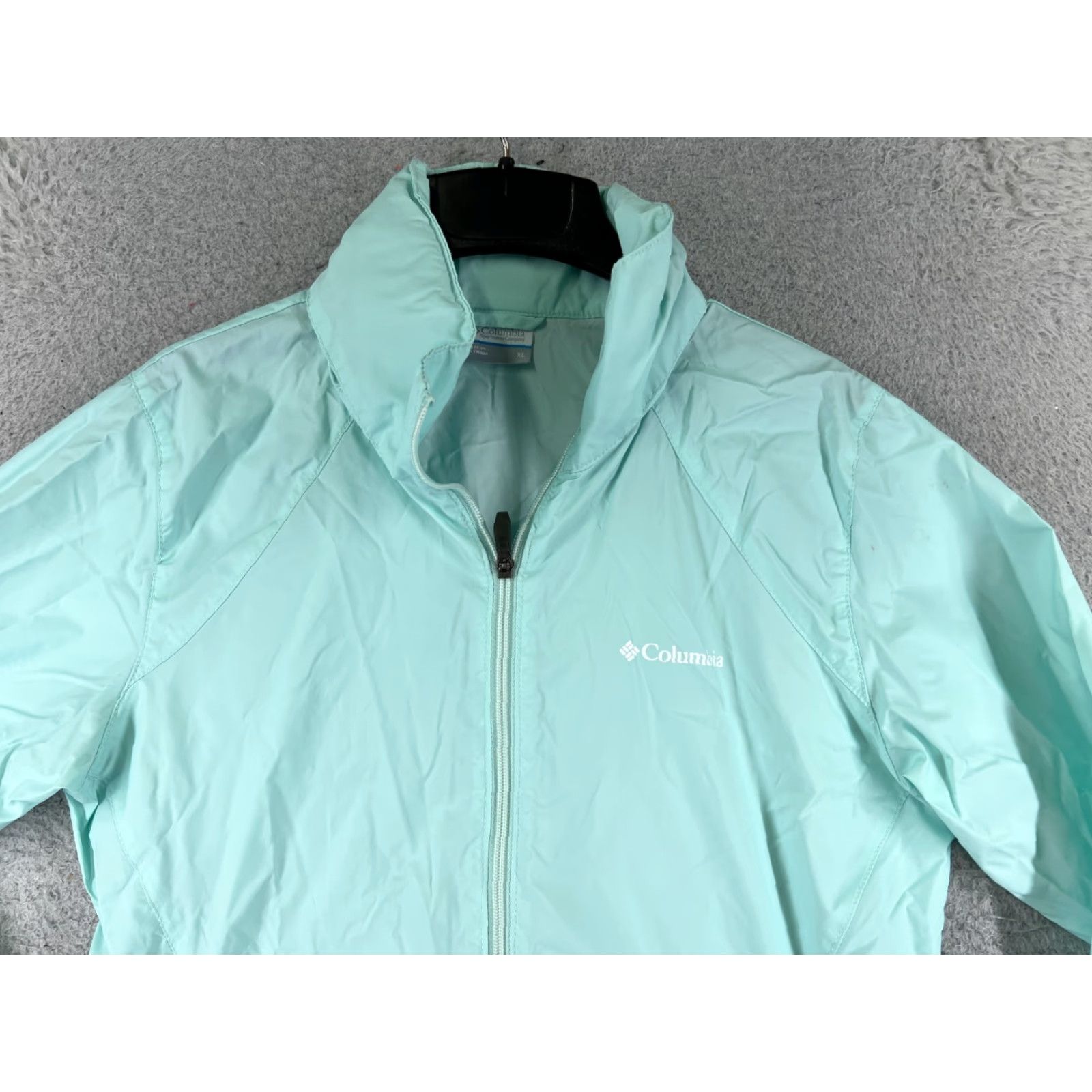 Altea Columbia Jacket Womens Extra Large Teal Full Zip Windbreaker Retro Nylon Mock Size XL / US 12-14 / IT 48-50 - 4 Thumbnail