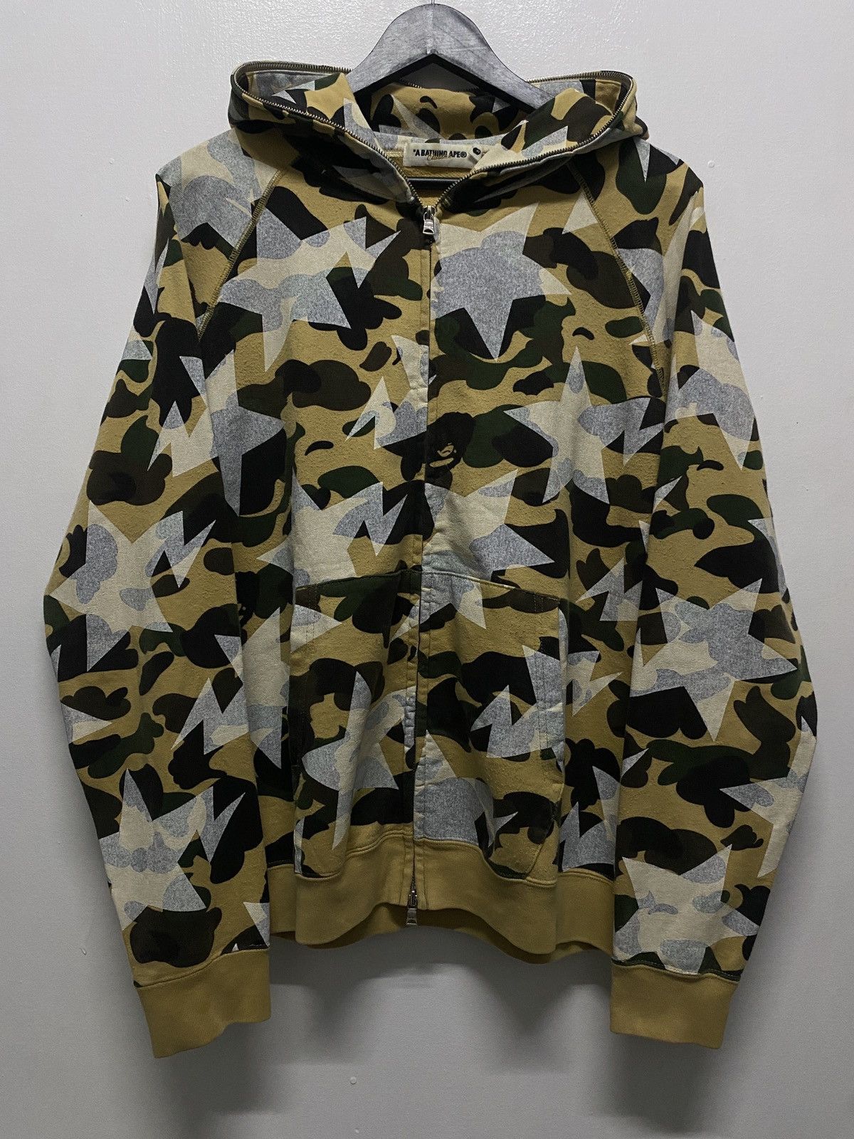 Bape BAPE STA Full Zip Hoodie 1st Camo Yellow a bathing ape star