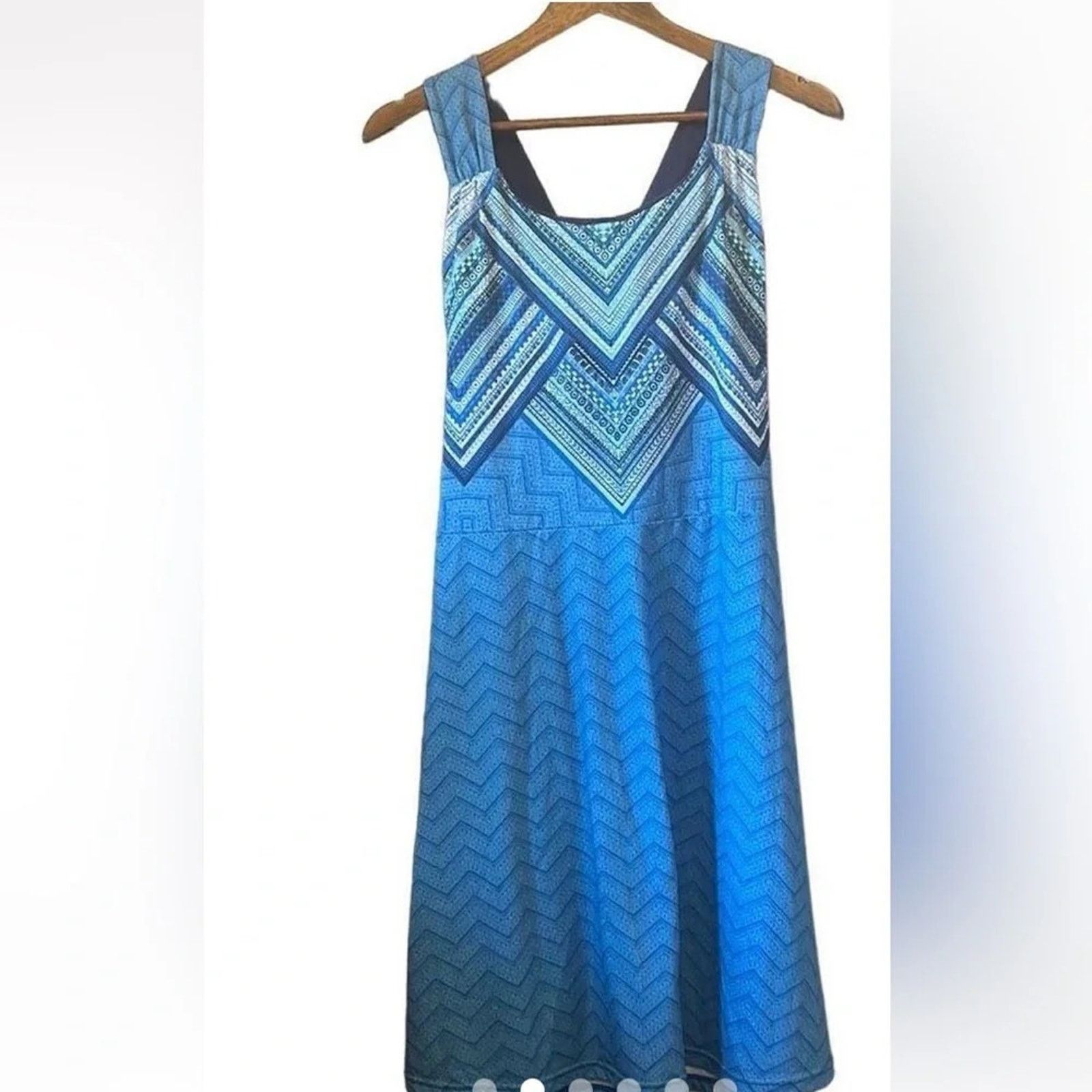 Prana Prana blue Phoebe geometric print athletic dress, size XS Size XS / US 0-2 / IT 36-38 - 1 Thumbnail