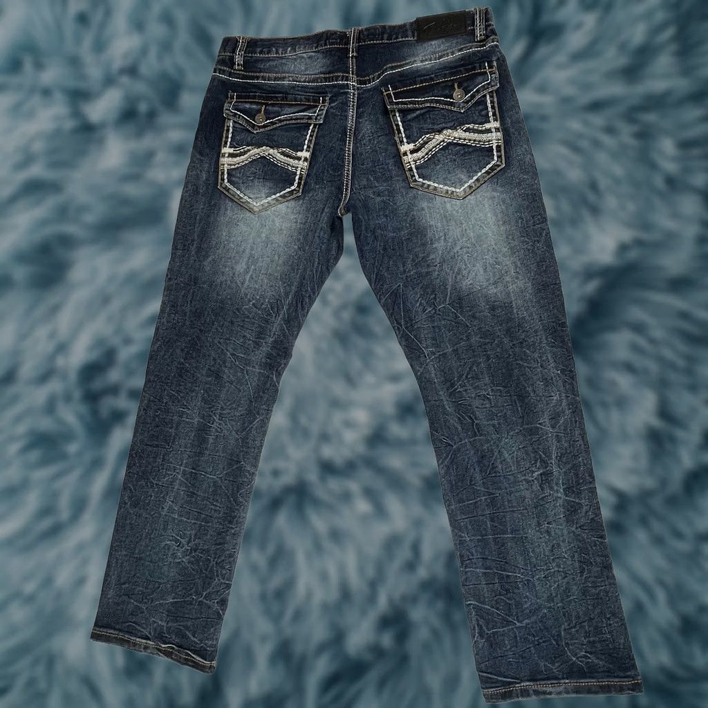 Denime True Luck Jeans Mens 36 Blue 36x30 Wash Stretch Denim Men Flap Pockets Size US 36 / EU 52 - 1 Thumbnail