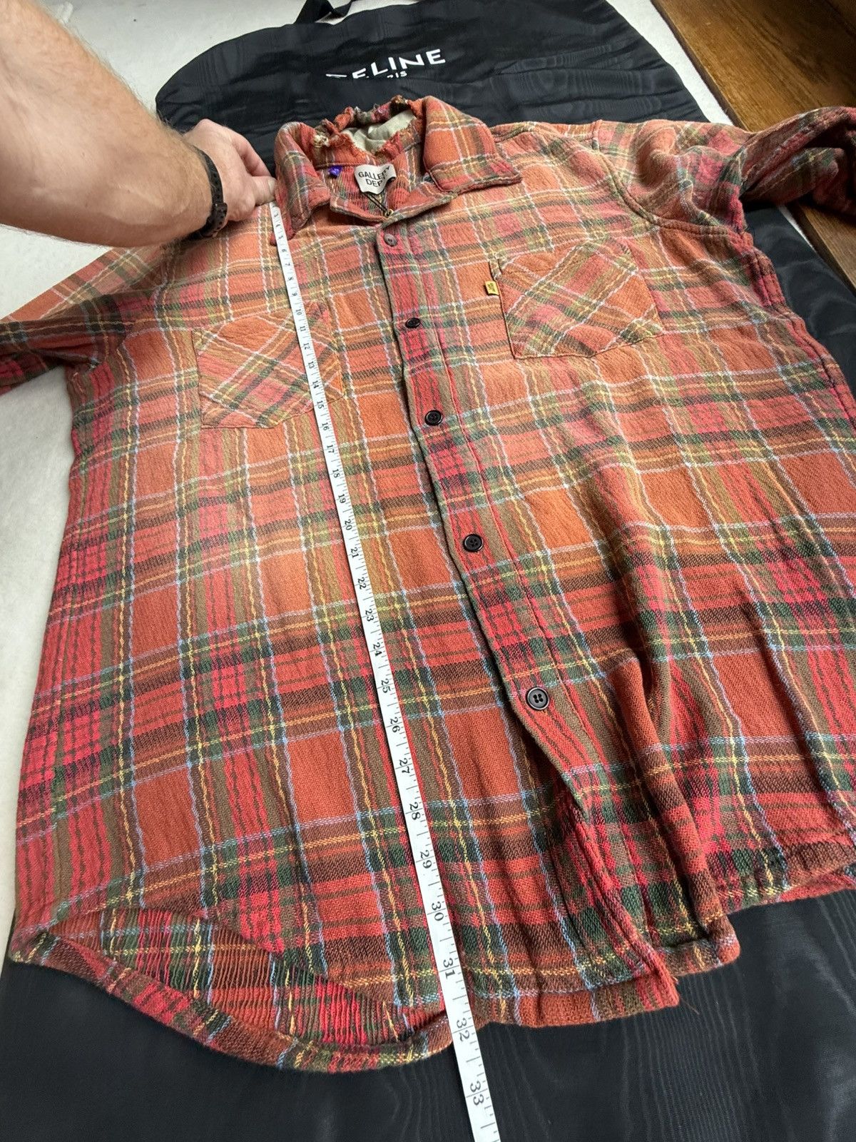Gallery Dept. Gallery Dept Marley Distressed Checked Cotton-Flannel Shirt Size US XL / EU 56 / 4 - 7 Thumbnail