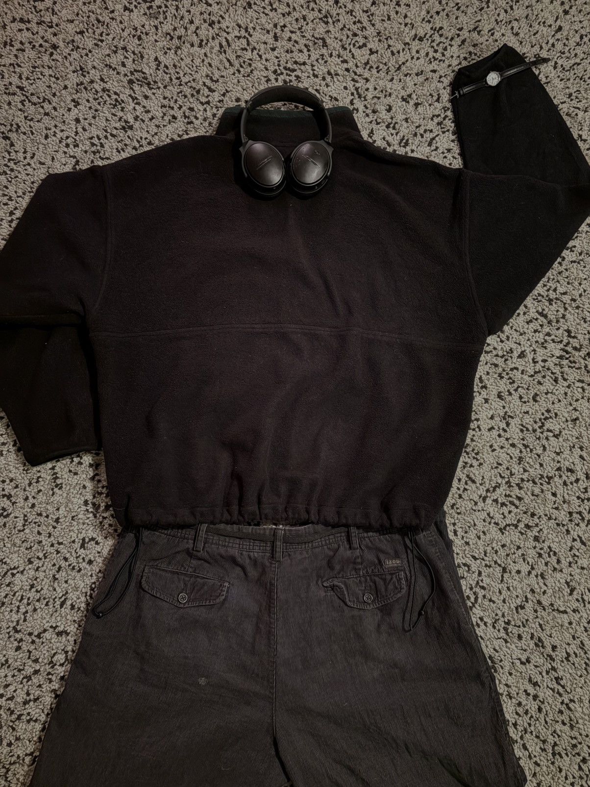 Timberland × Vintage Vintage Black Timberland Fleece Jacket with green collar Size US XL / EU 56 / 4 - 4 Thumbnail
