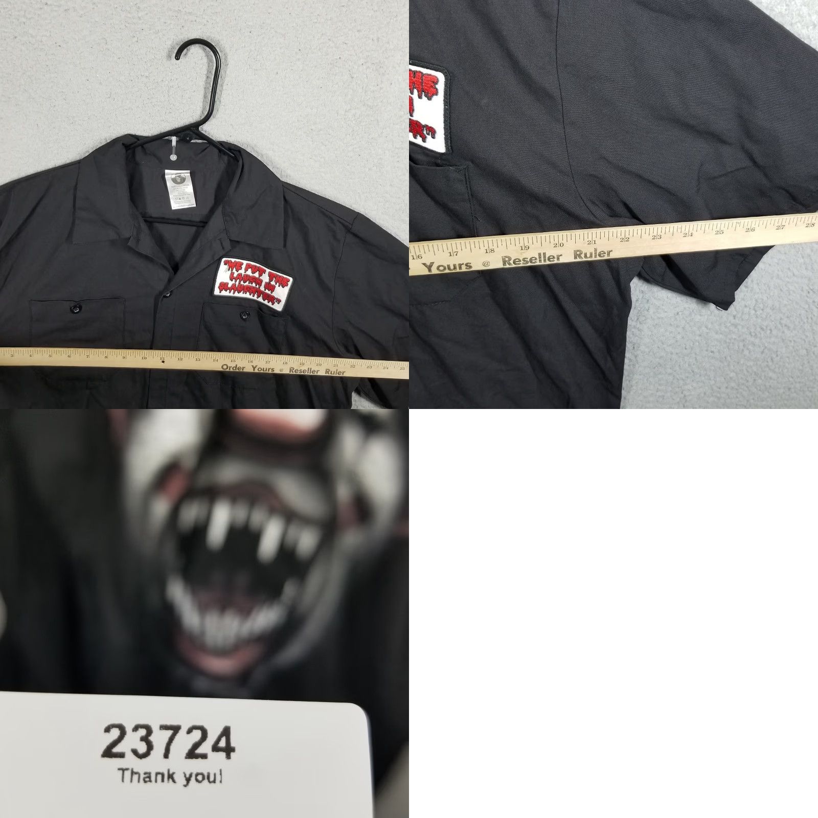 ESPIRIT Spirit Halloween Shirt Mens XL Black Scary Clown Costume Work Button Up Horror Size US XL / EU 56 / 4 - 8 Thumbnail