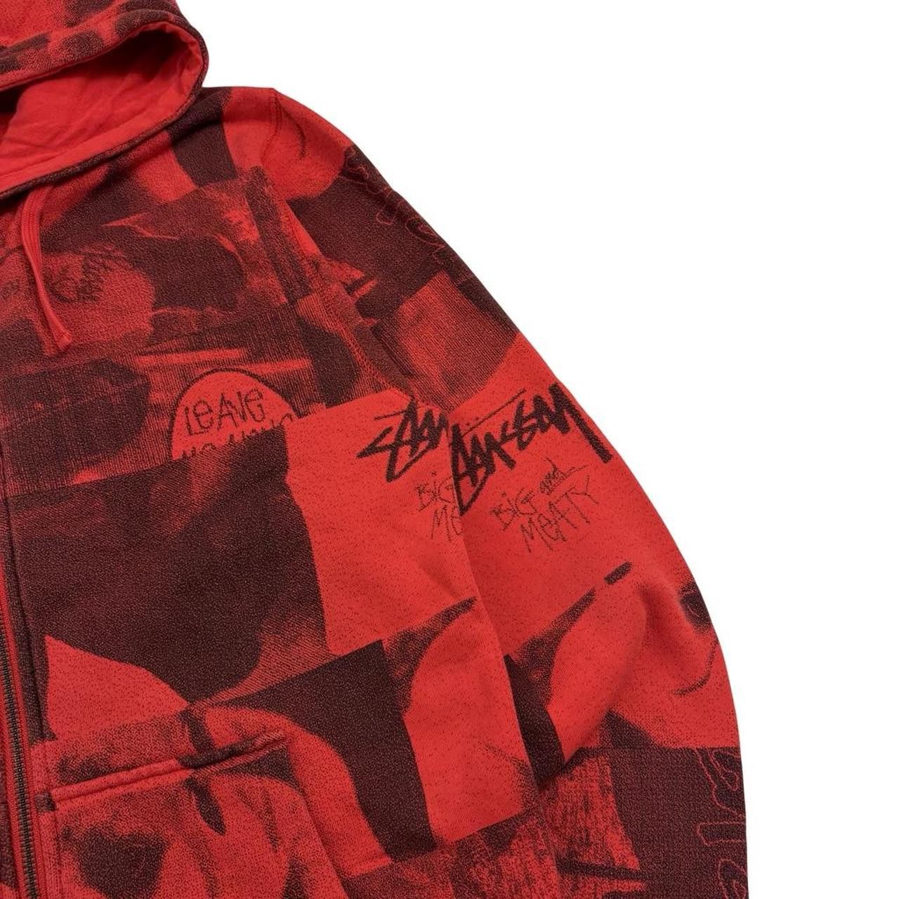Stussy Vintage 2000s Stussy Bull Dog Zip Up Hoodie Red - Medium Size US M / EU 48-50 / 2 - 4 Thumbnail