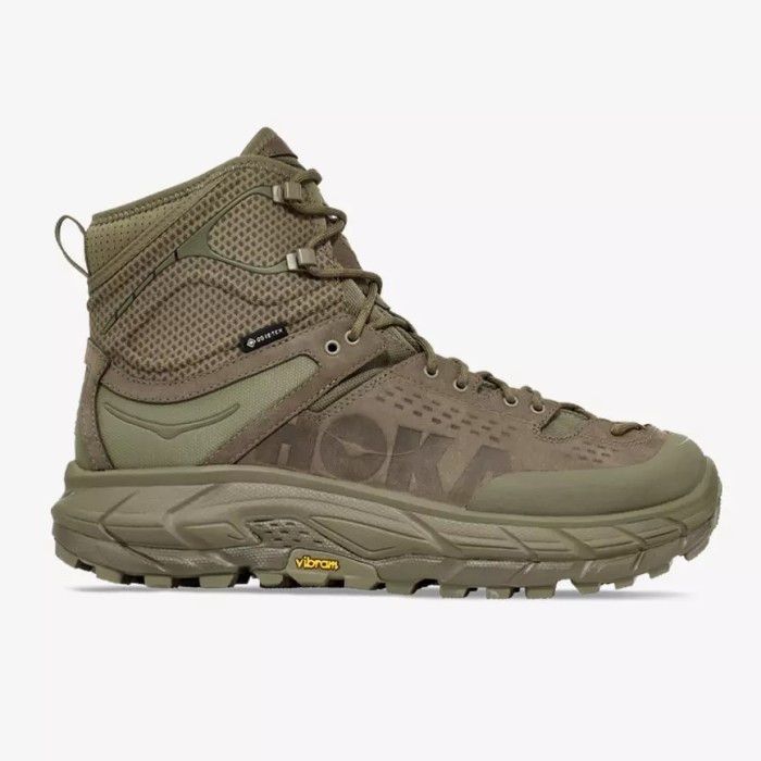 image of Goretex x Hoka Tor Ultra Hi Unisex Running Shoes - Burnt Olive/ivy, Men's (Size 8)