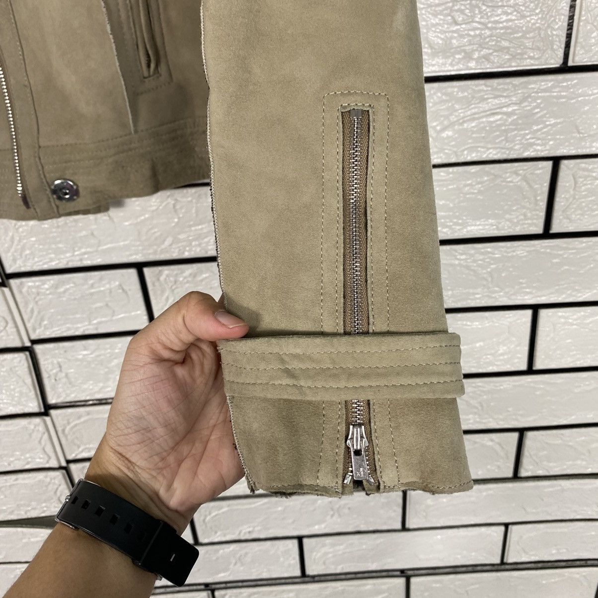 Issey Miyake 📌Cropped Biker Leather Jacket 7 Mamkind Double Collar Size US XS / EU 42 / 0 - 16 Thumbnail
