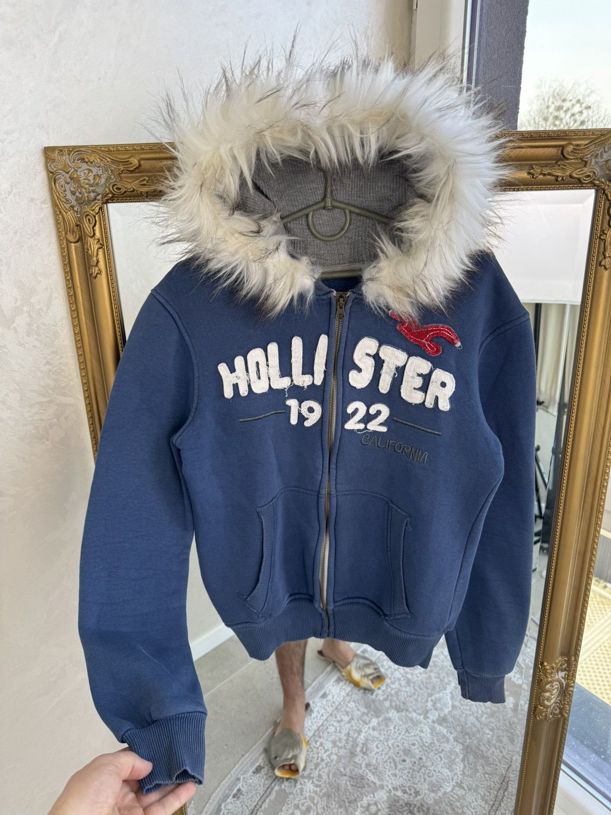 If Six Was Nine Vtg Y2K If6was9 LGB Goa Vibe Holister fur Zip Hood Size S / US 4 / IT 40 - 3 Thumbnail