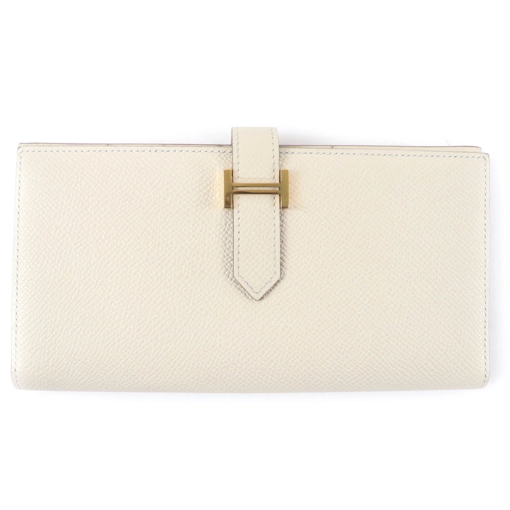 Hermes HERMES Bearn Soufflé Chevre Mysore Nata Gold Hardware Long Wallet, W Stamp, Made in France, Women's, with Box Size ONE SIZE - 1 Thumbnail