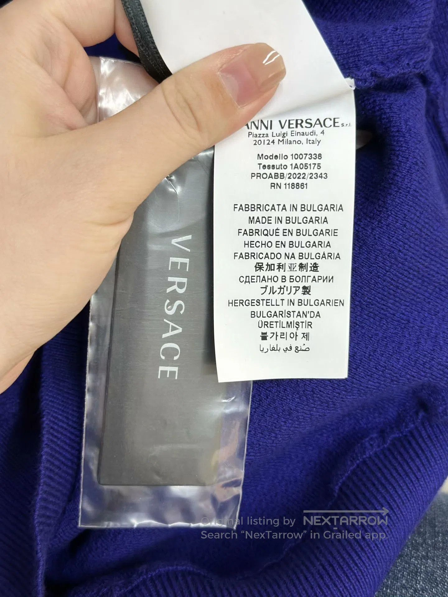 Versace Versace Purple Embroidered Casual Crewneck Sweater. Size US S / EU 44-46 / 1 - 5 Thumbnail