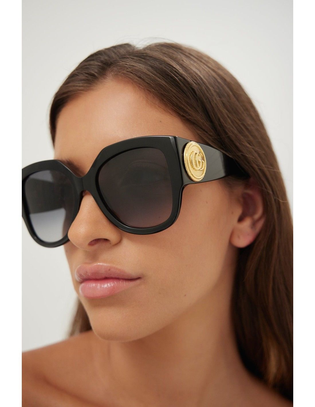 NEW GUCCI GG1407S 001 BLACK GREY WOMEN OVERSIZED SUNGLASSES
