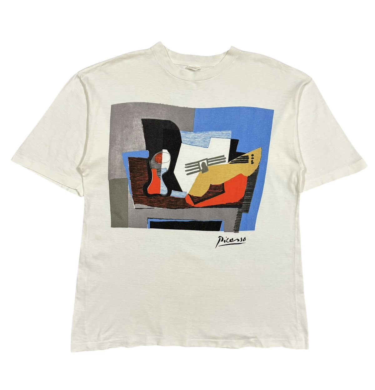 Art Comes First Vtg🔥80’s Pablo Picasso Pop Art Tee Size US M / EU 48-50 / 2 - 1 Thumbnail