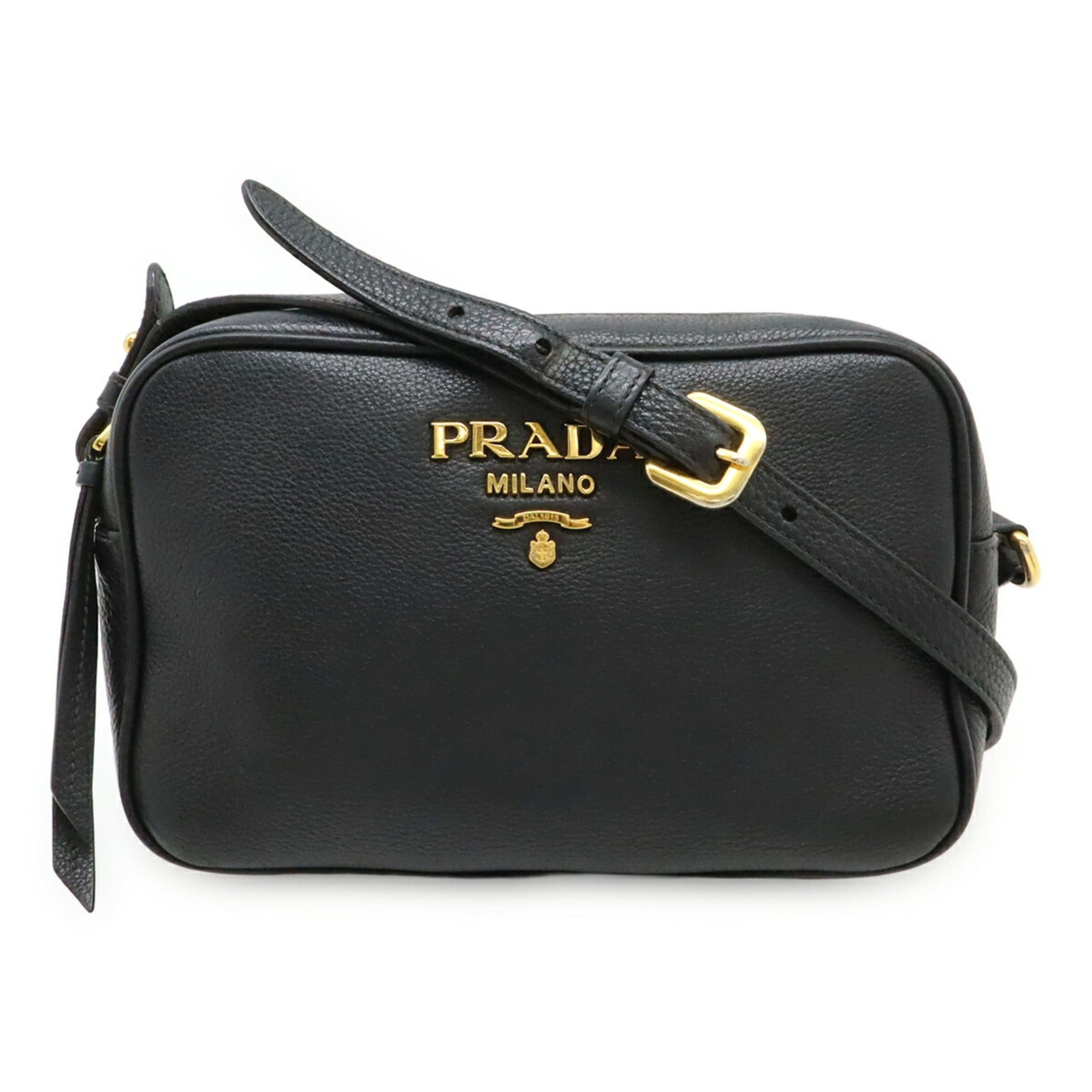 Prada PRADA VITELLO PHENIX Shoulder Bag/Pochette, Leather, NERO Black, Purchased at a domestic outlet store, 1BH103 Size ONE SIZE - 1 Thumbnail