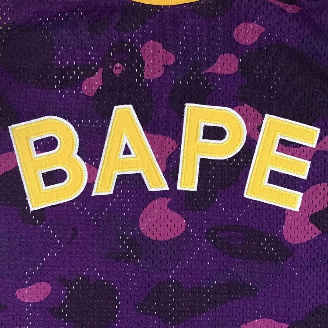 Bape BAPE Purple camo x yellow basketball tank top a bathing ape Size US XL / EU 56 / 4 - 4 Thumbnail