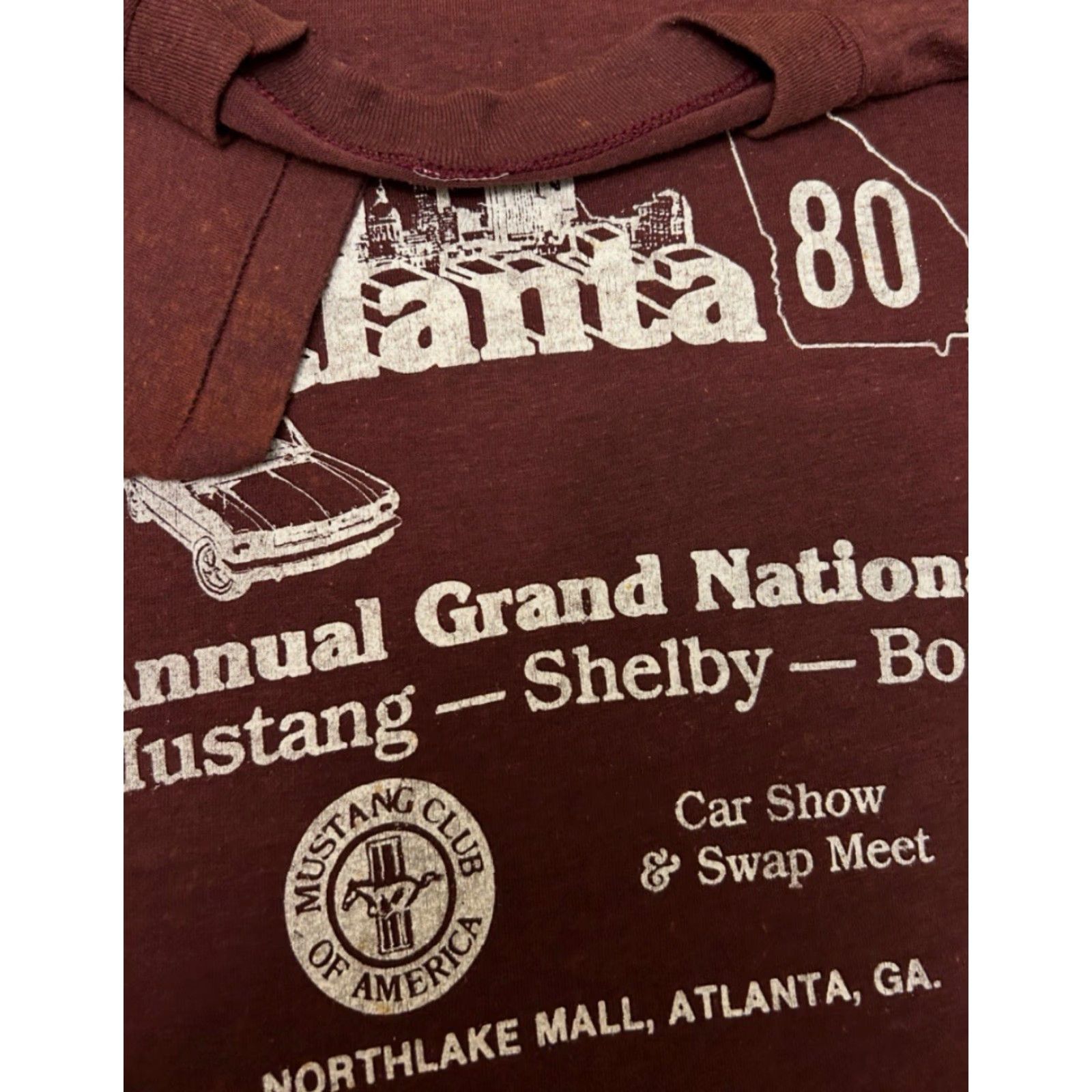 Vintage VINTAGE 80s Atlanta GA Shelby Mustang Club Car Show VTG Shirt Mens Medium Red Shirt Size US M / EU 48-50 / 2 - 3 Thumbnail