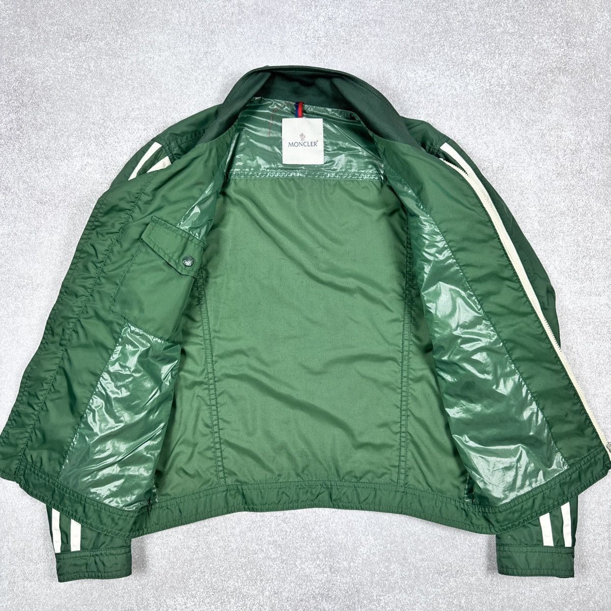 Moncler Men`s Moncler Emile Green Nylon Bomber Jacket Size 2 / M Size US M / EU 48-50 / 2 - 4 Thumbnail