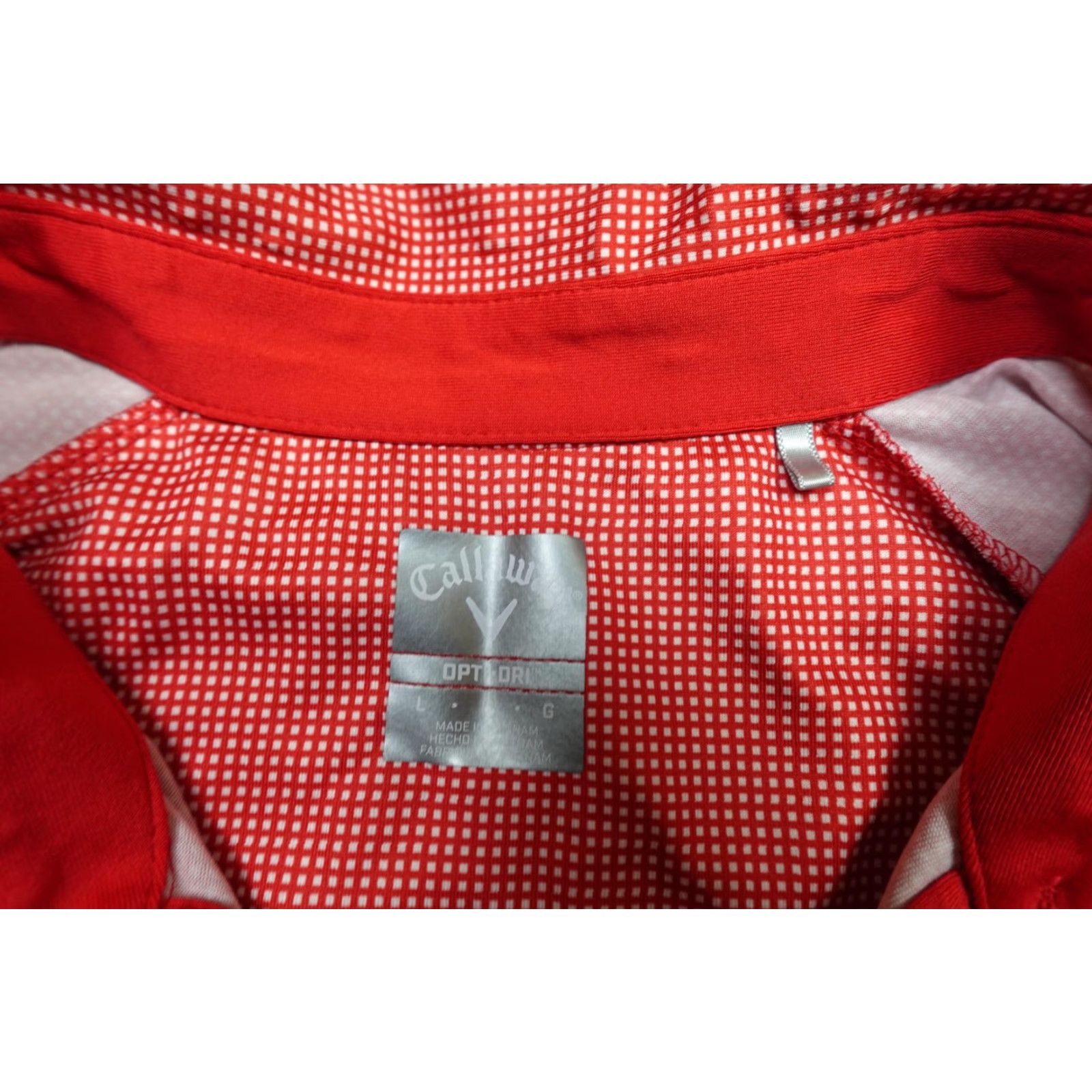 Callaway Callaway Opti Dry Swing Tech Polo Mens L Red Check Golf Performance Stretch Shirt Size US L / EU 52-54 / 3 - 2 Thumbnail
