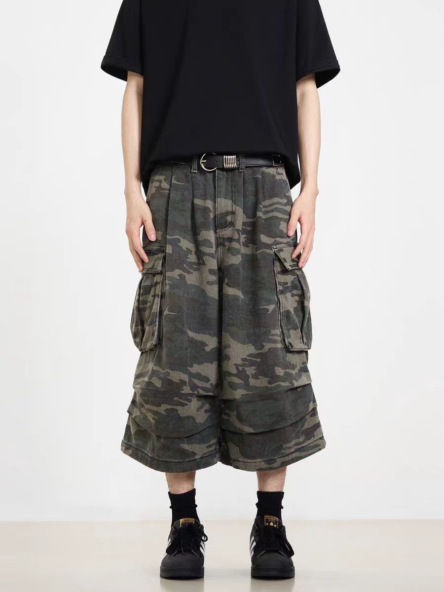 Japanese Brand × Vintage Casual cargo shorts with camouflage wide-leg pockets Size US 29 - 3 Thumbnail
